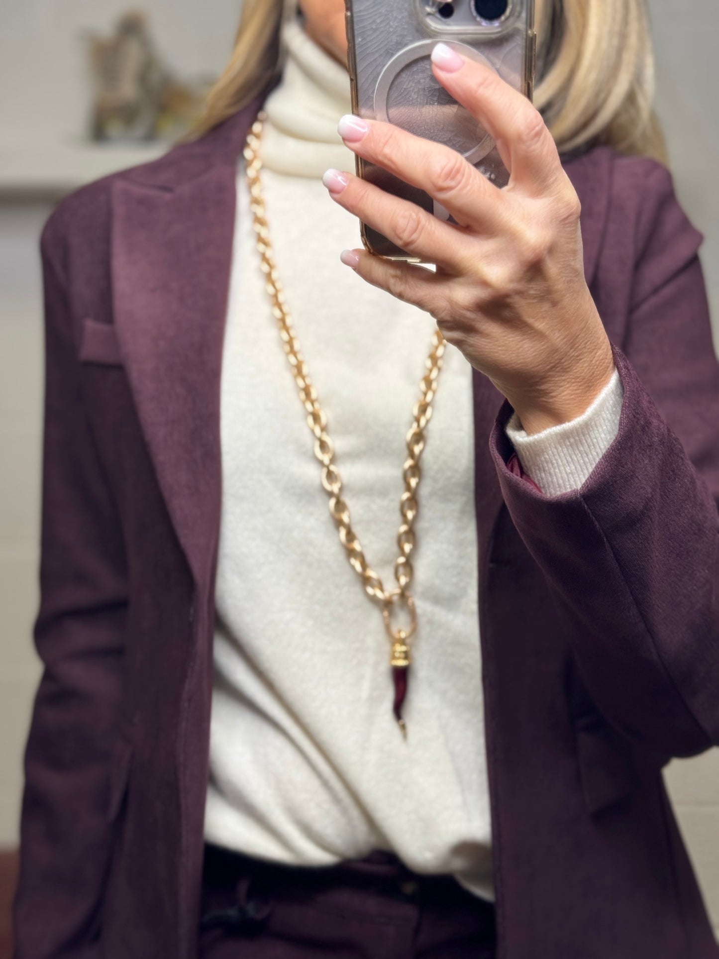 Le Streghe. Blazer burgundi-50%