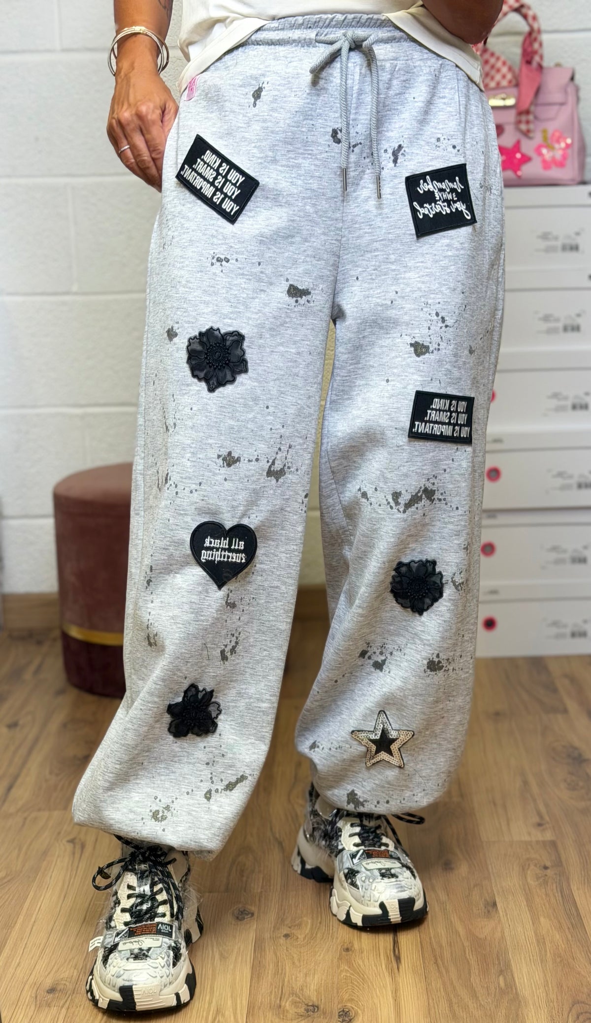 Abpink. Pantalone Jogger Patch