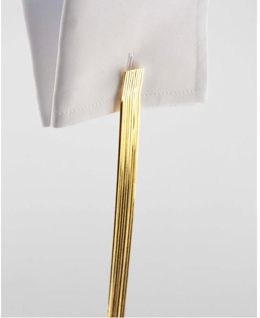 Marri Cortona. Gemelli voila’ con polsino in cotone bianco