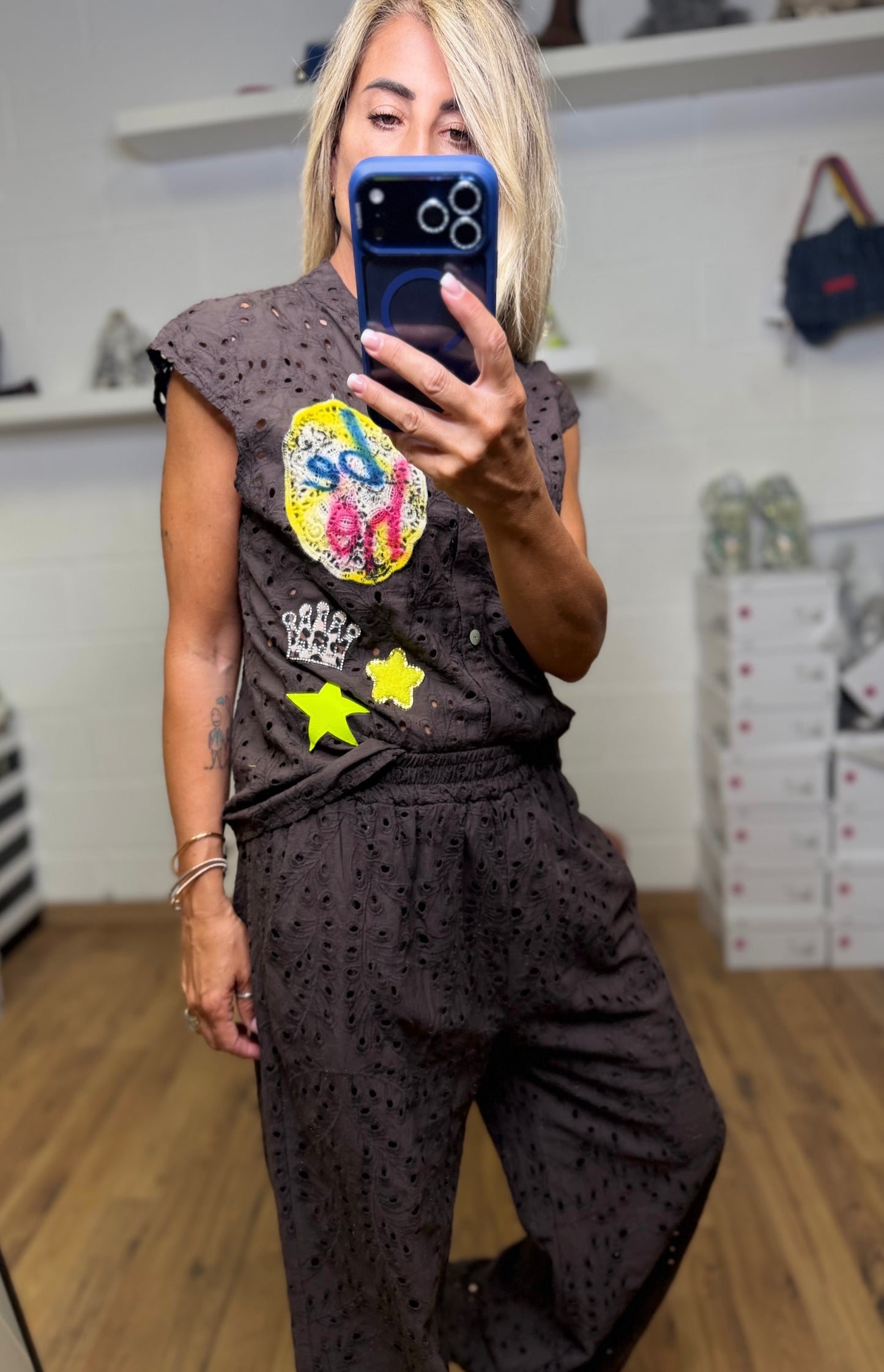ABpink. Completo Sangallo Patch Couture – Cioccolato
