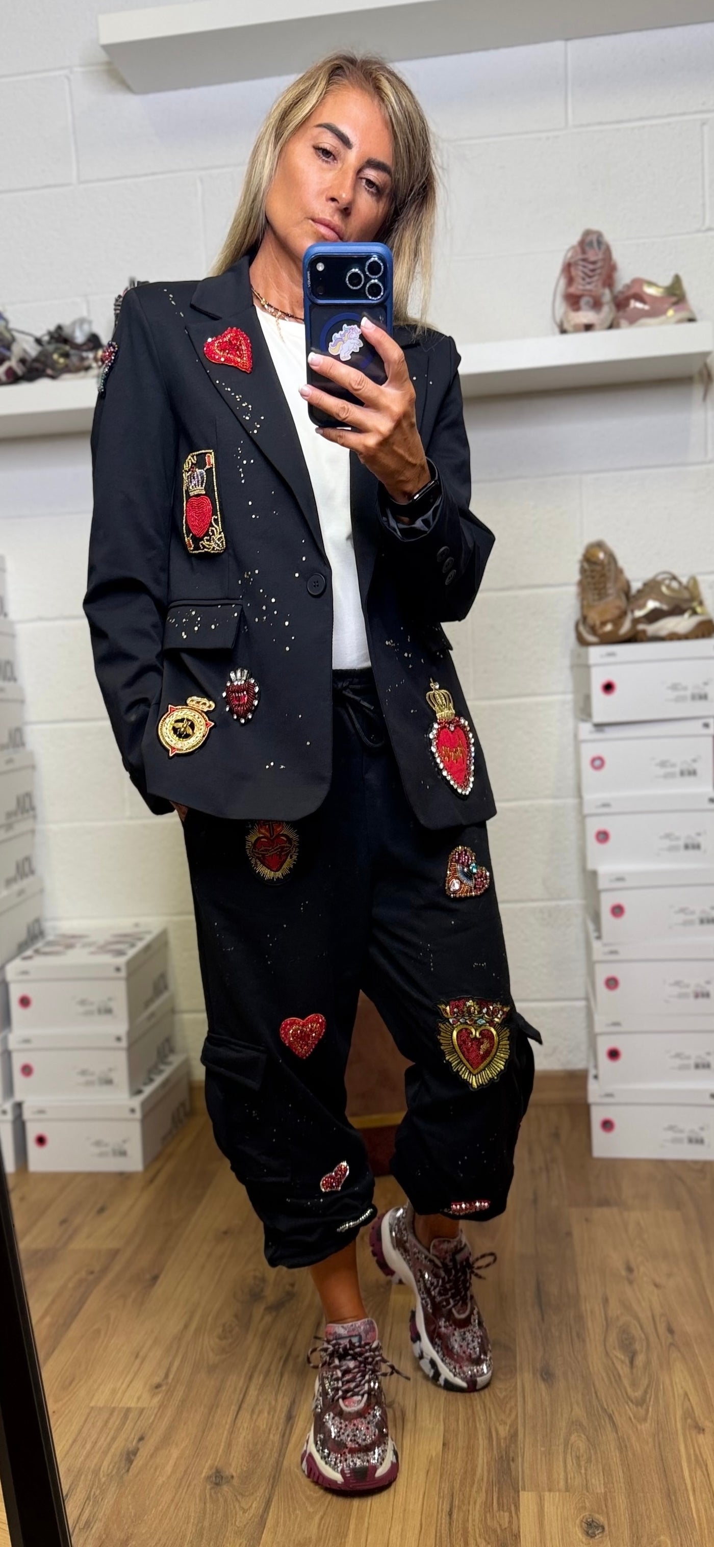 Abpink. Blazer cuore rosso