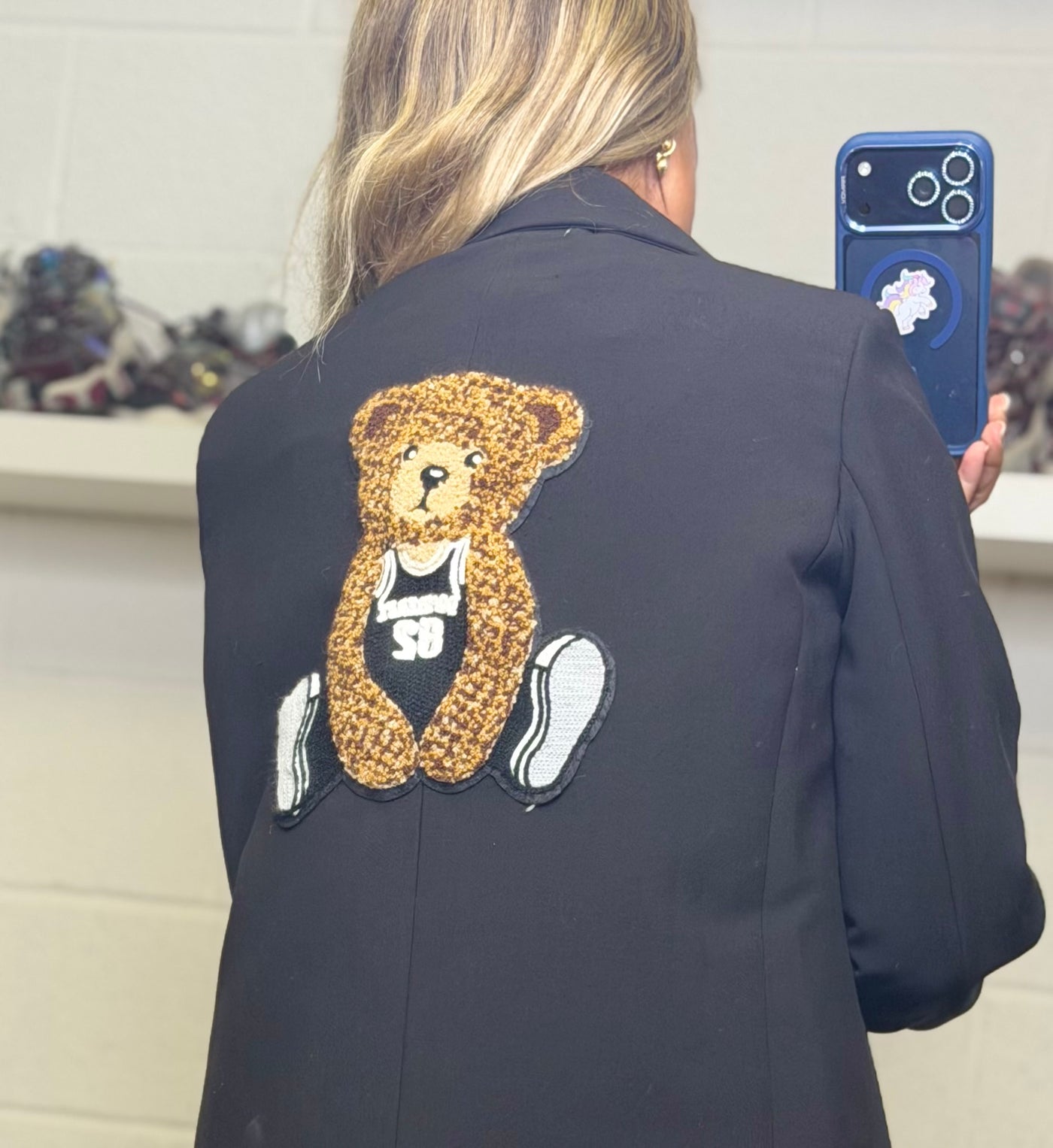ABPink. Blazer nero teddy