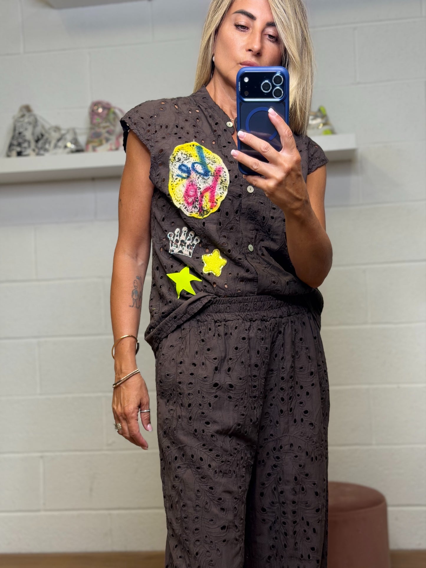 ABpink. Completo Sangallo Patch Couture – Cioccolato
