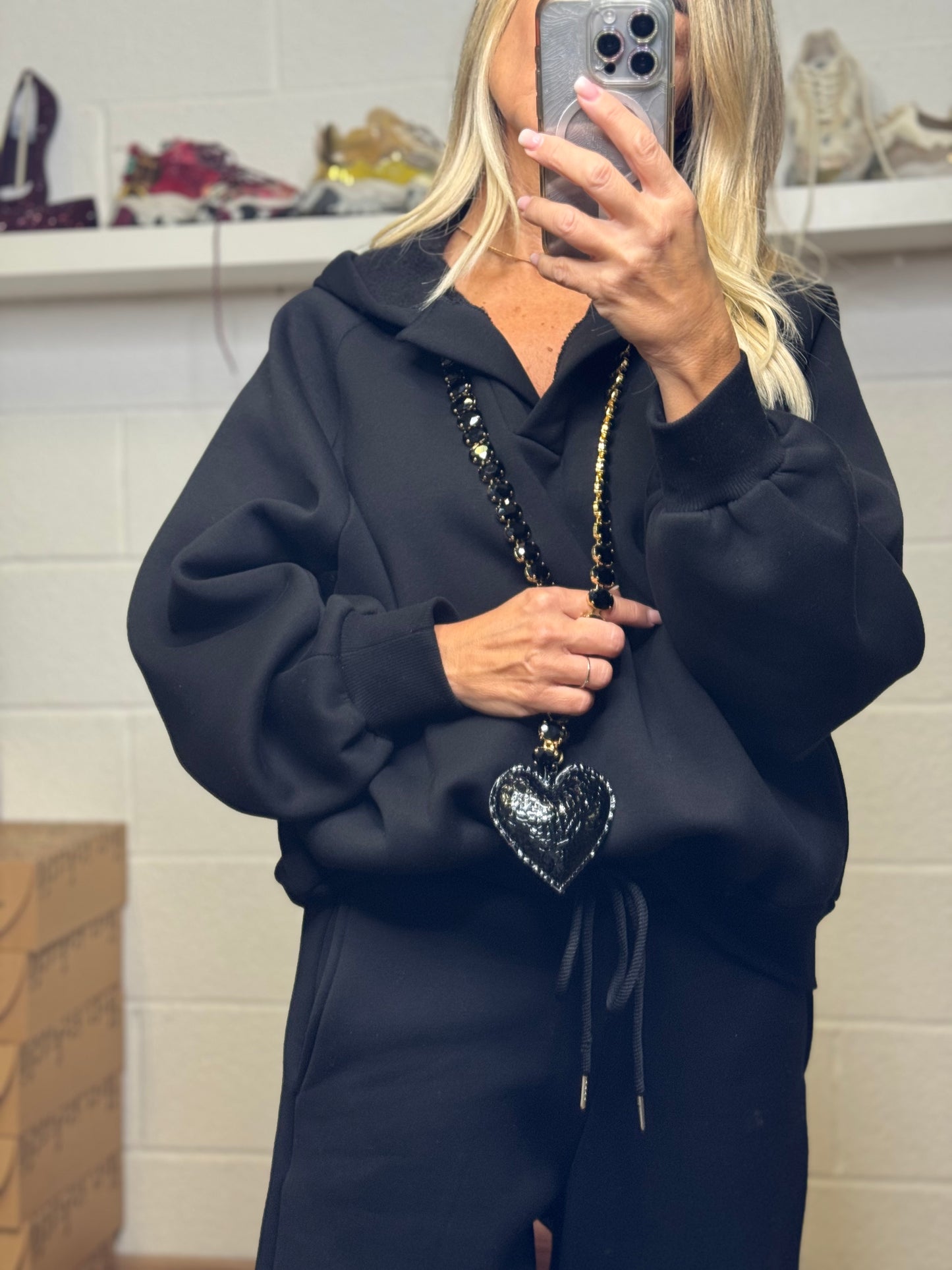 Mimi et mama. Felpa gioiello nera