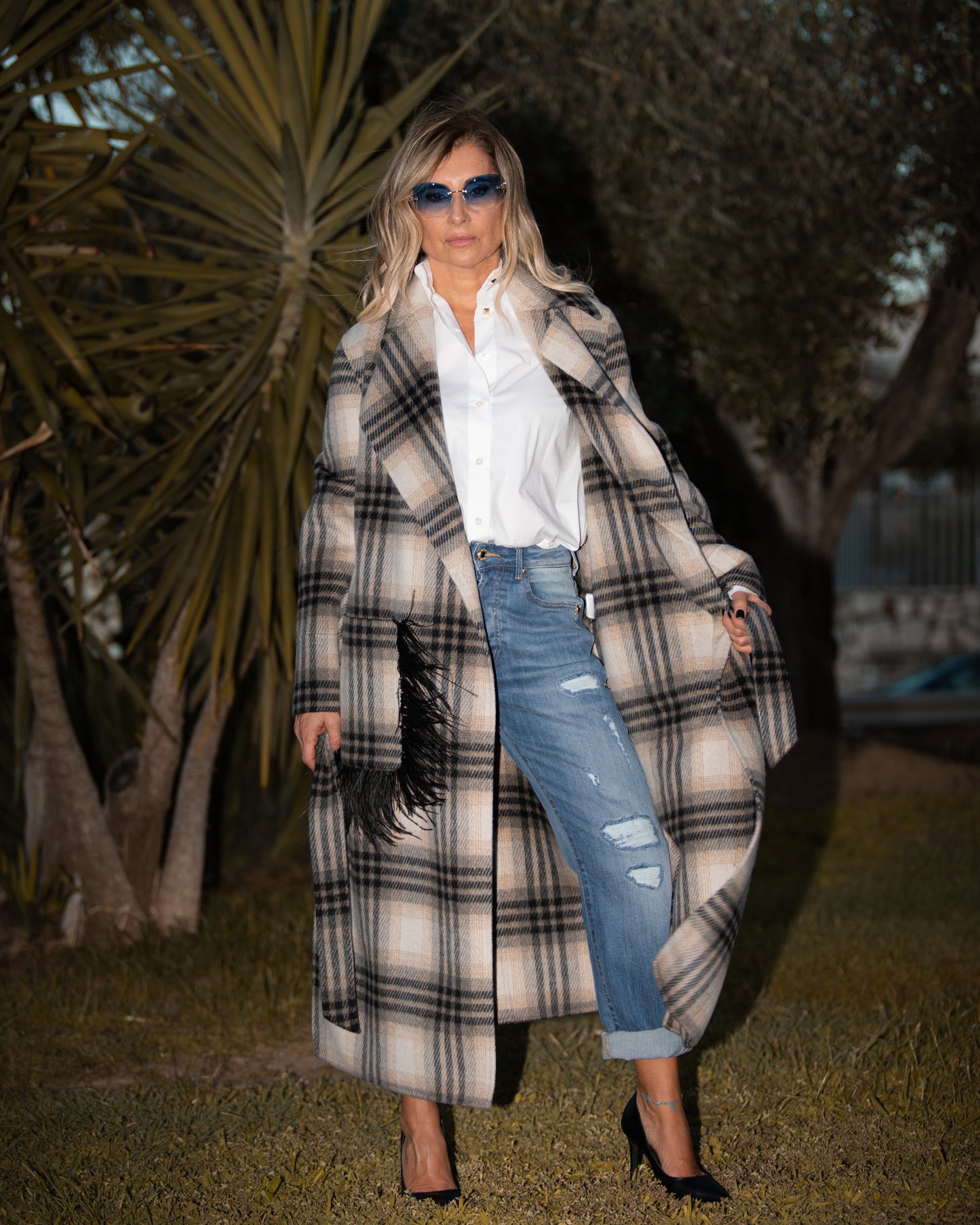 11loveisglamour. Cappotto check grigio