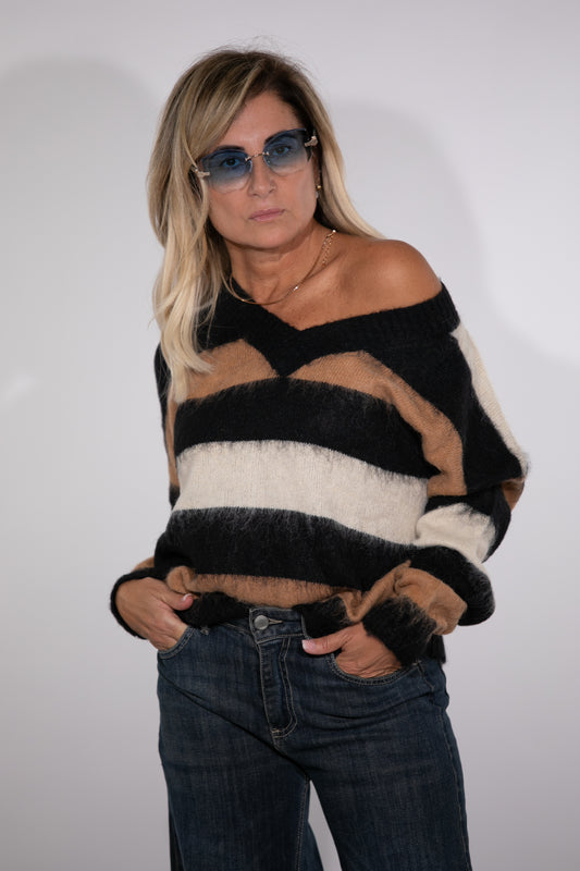 Le Streghe. Pull rigato