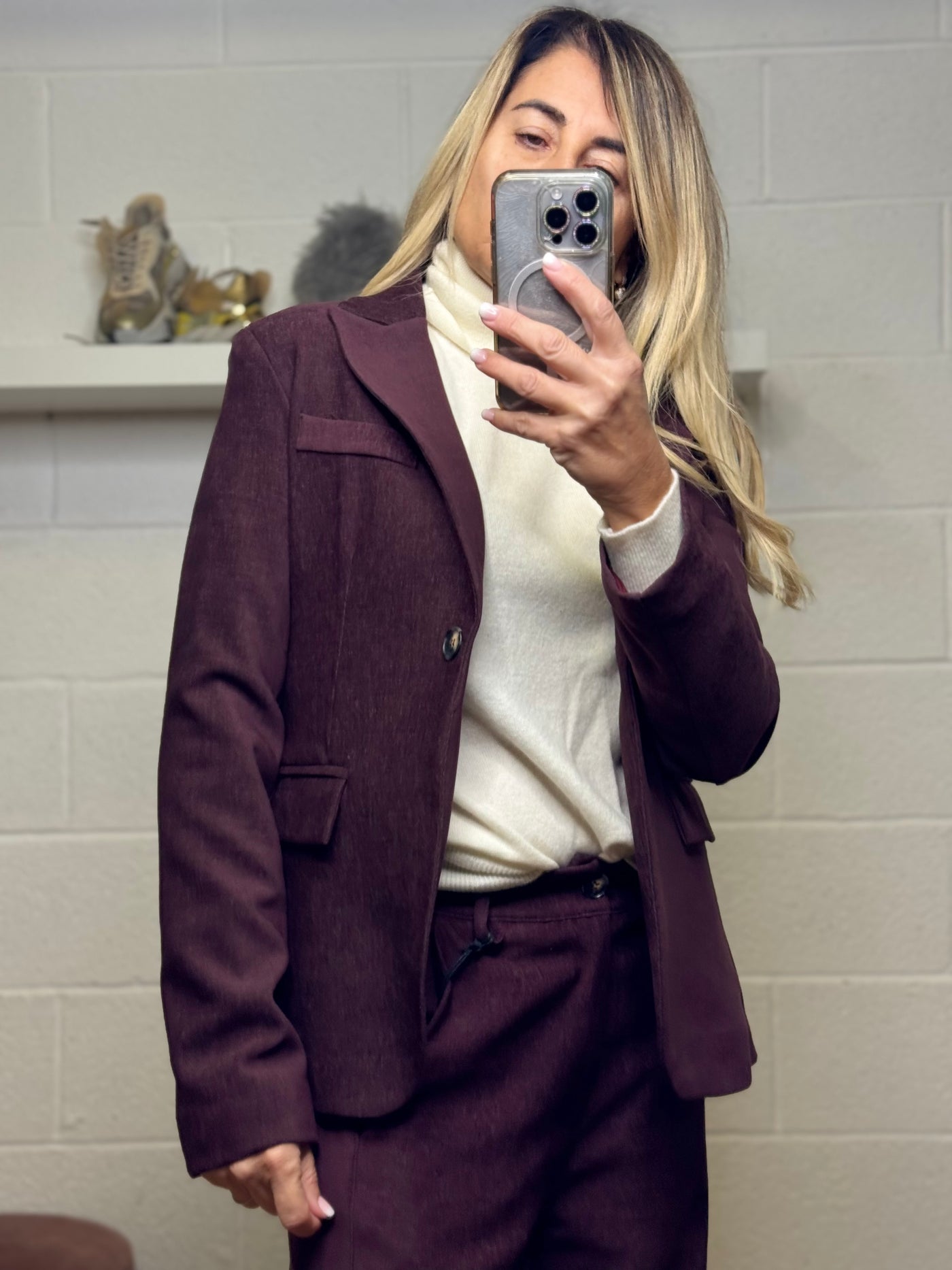 Le Streghe. Blazer burgundi-60%