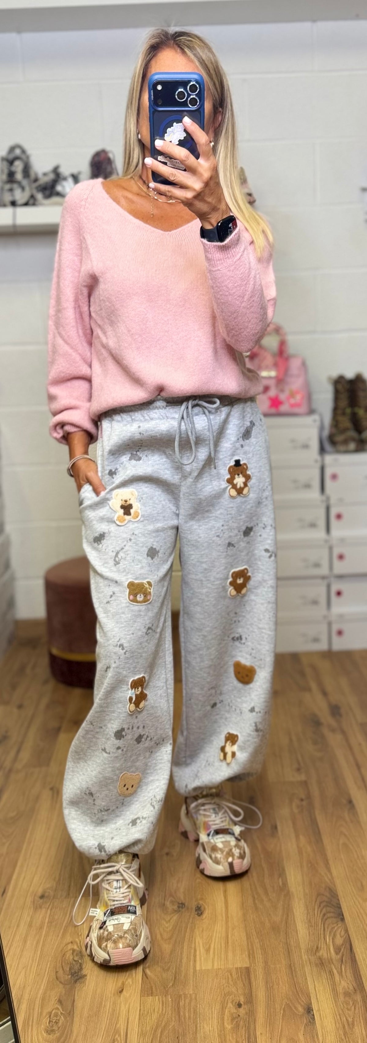 Abpink. Pantalone jogger teddy
