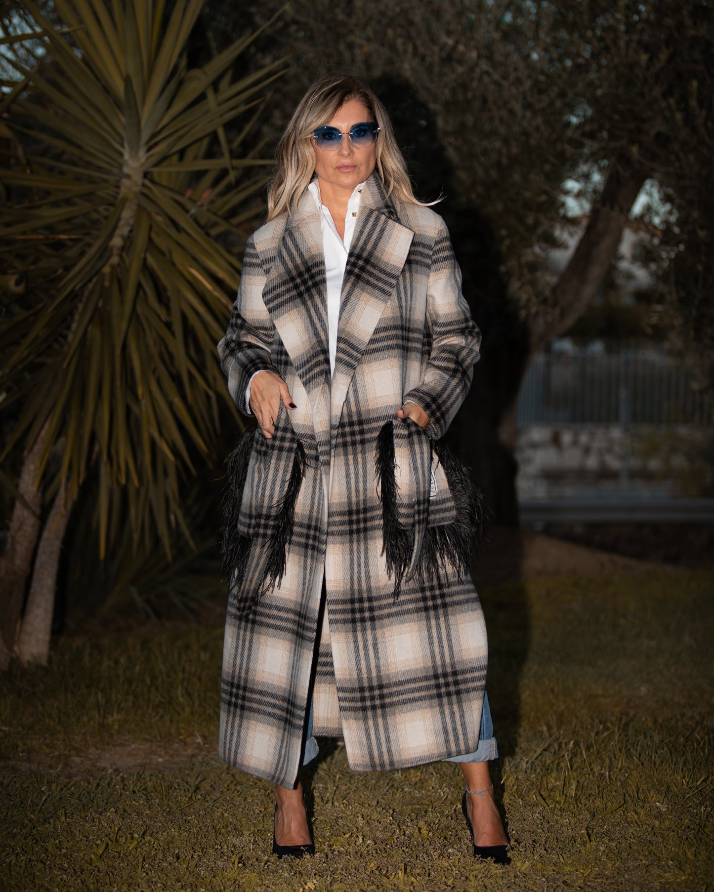 11loveisglamour. Cappotto check grigio