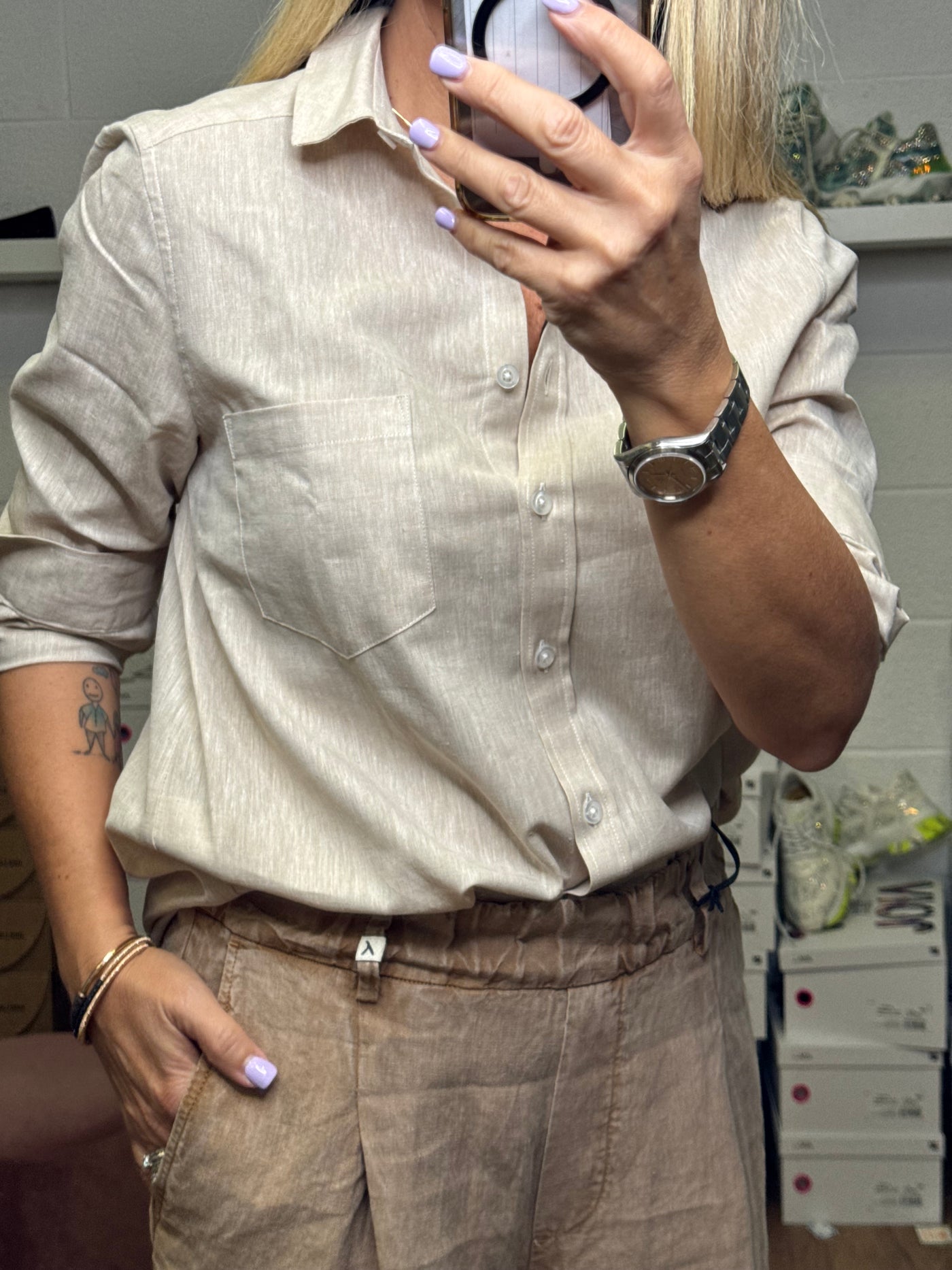 GMF. Camicia Lino e cotone-50%