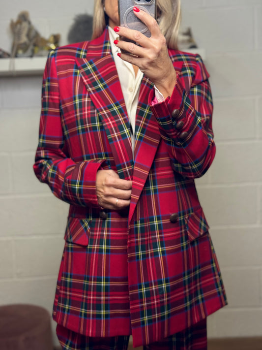 Mimi et mama. Blazer tartan rosso