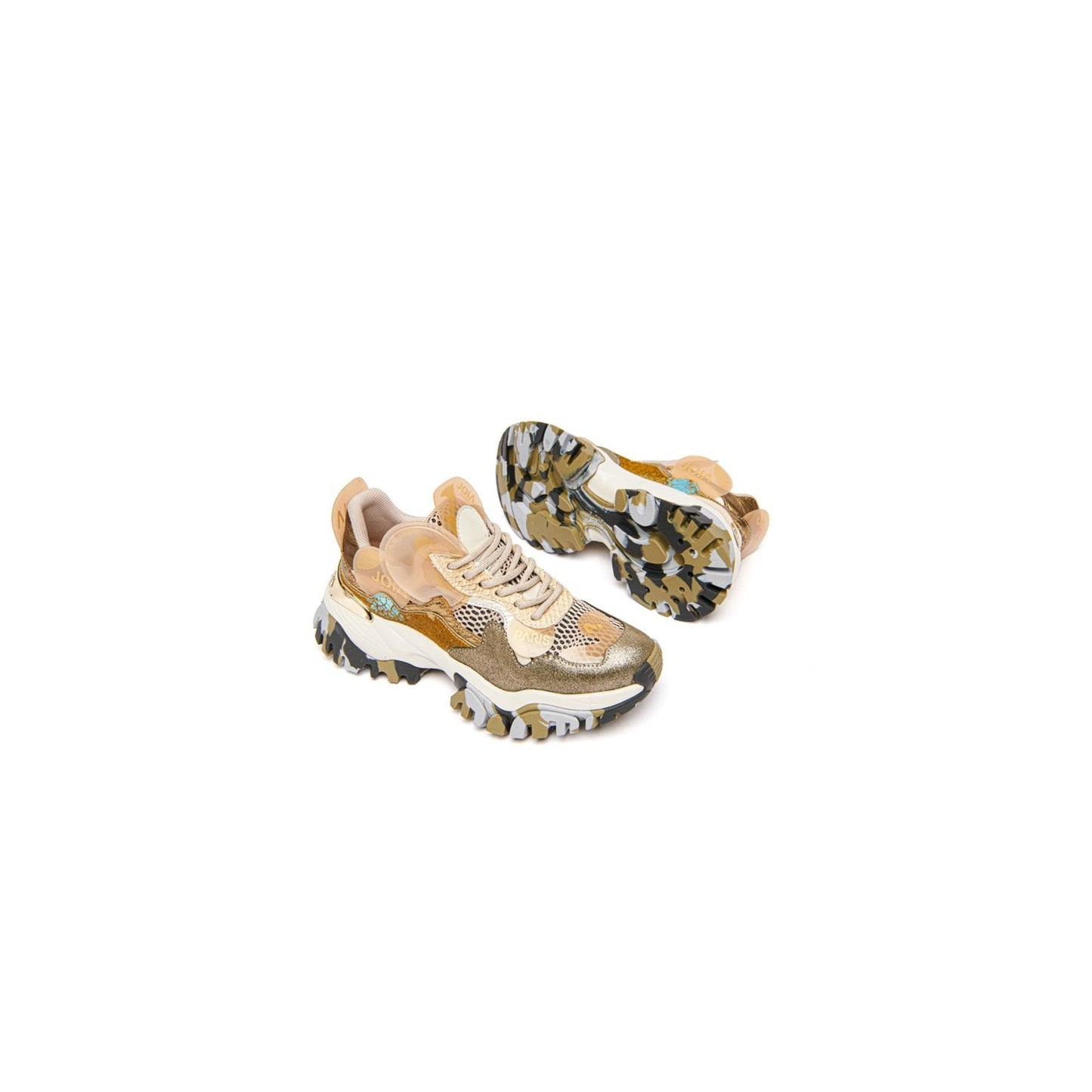Joia Paris. Sneakers gold green