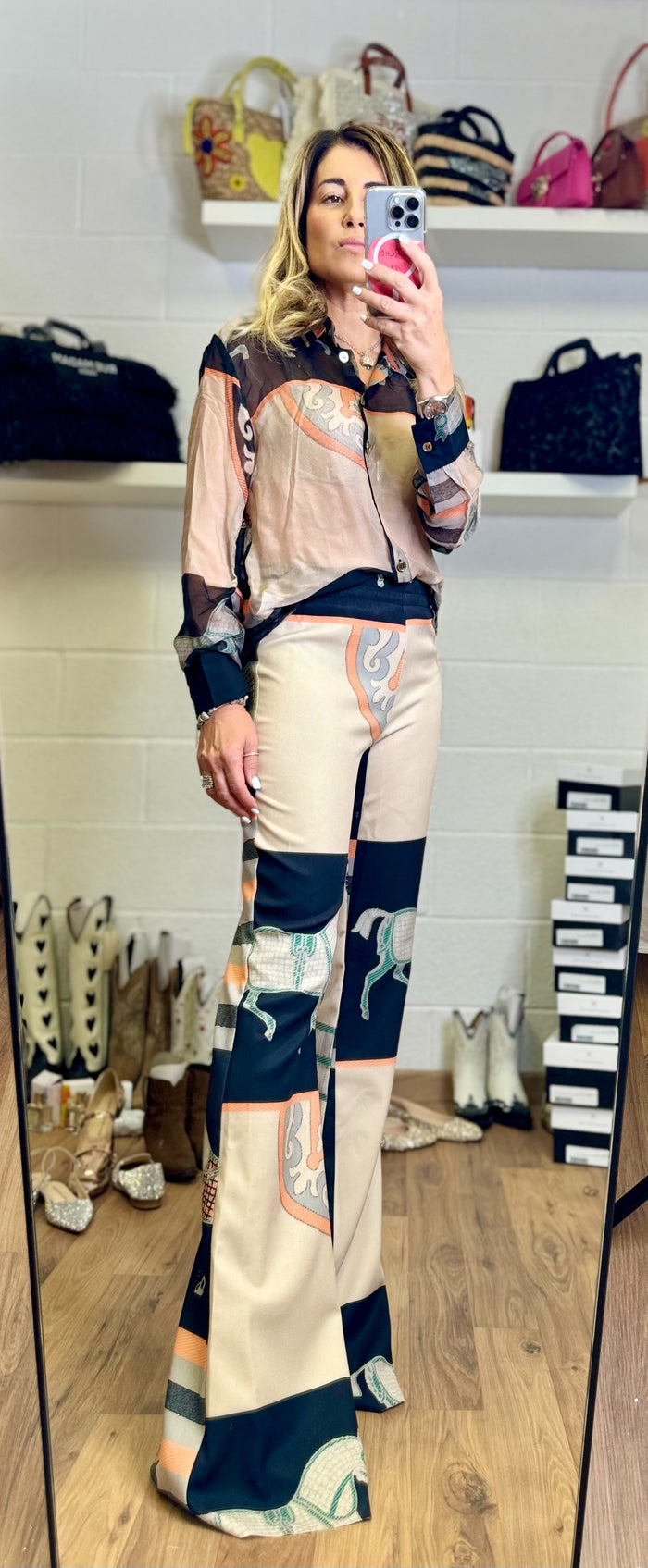 Eva Boutique 21, 5 Progress. Pantalone stampa cavalli
