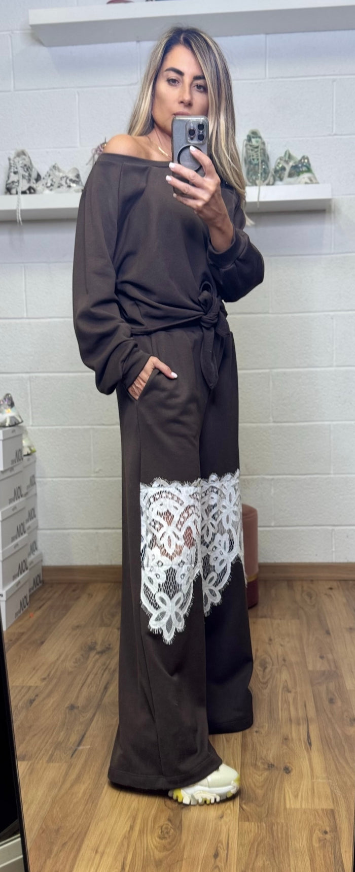 Eva Boutique 21, Le Streghe. Completo in cotone cioccolato-50%