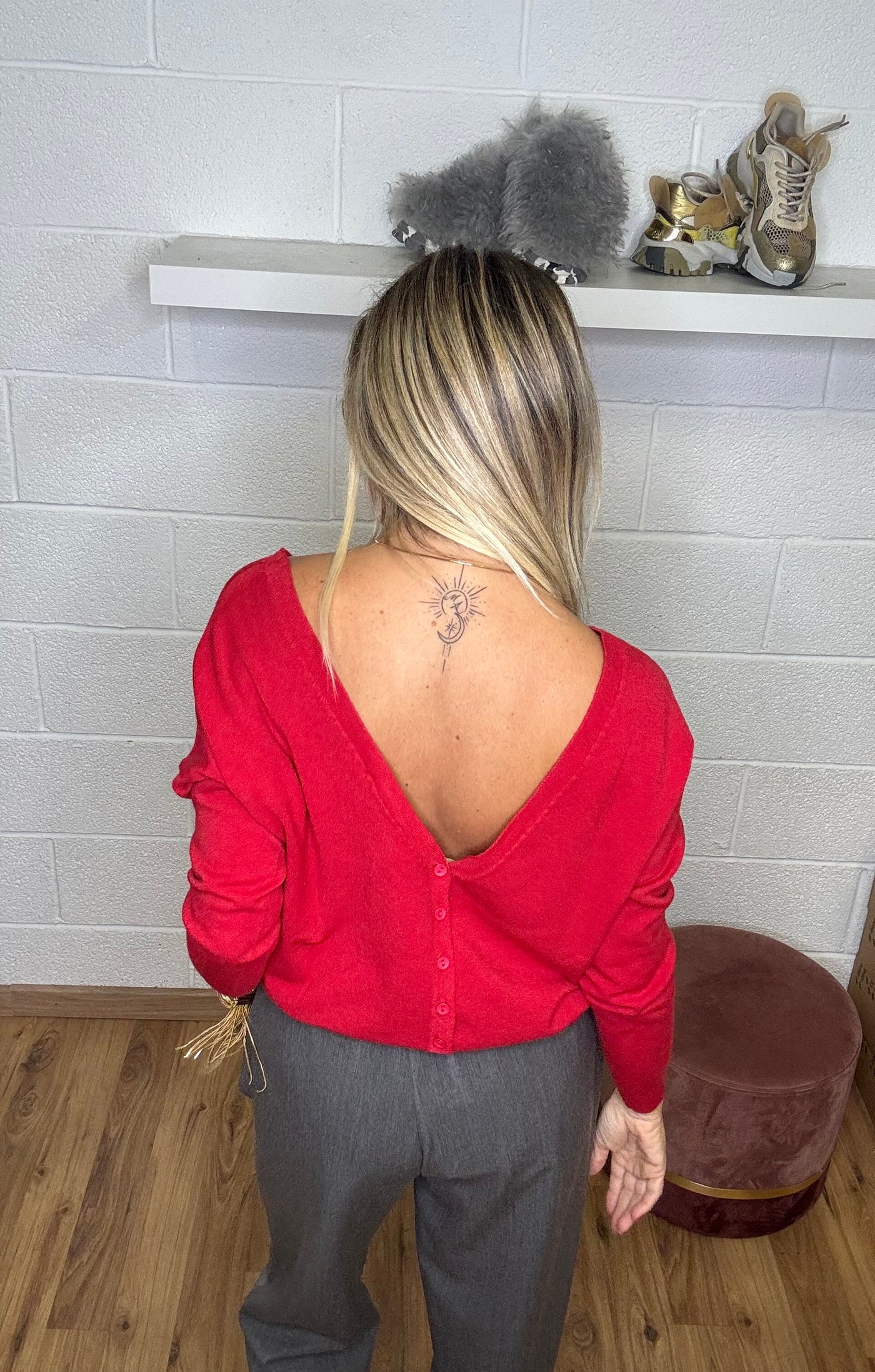 Le Streghe. Pull rosso-60%
