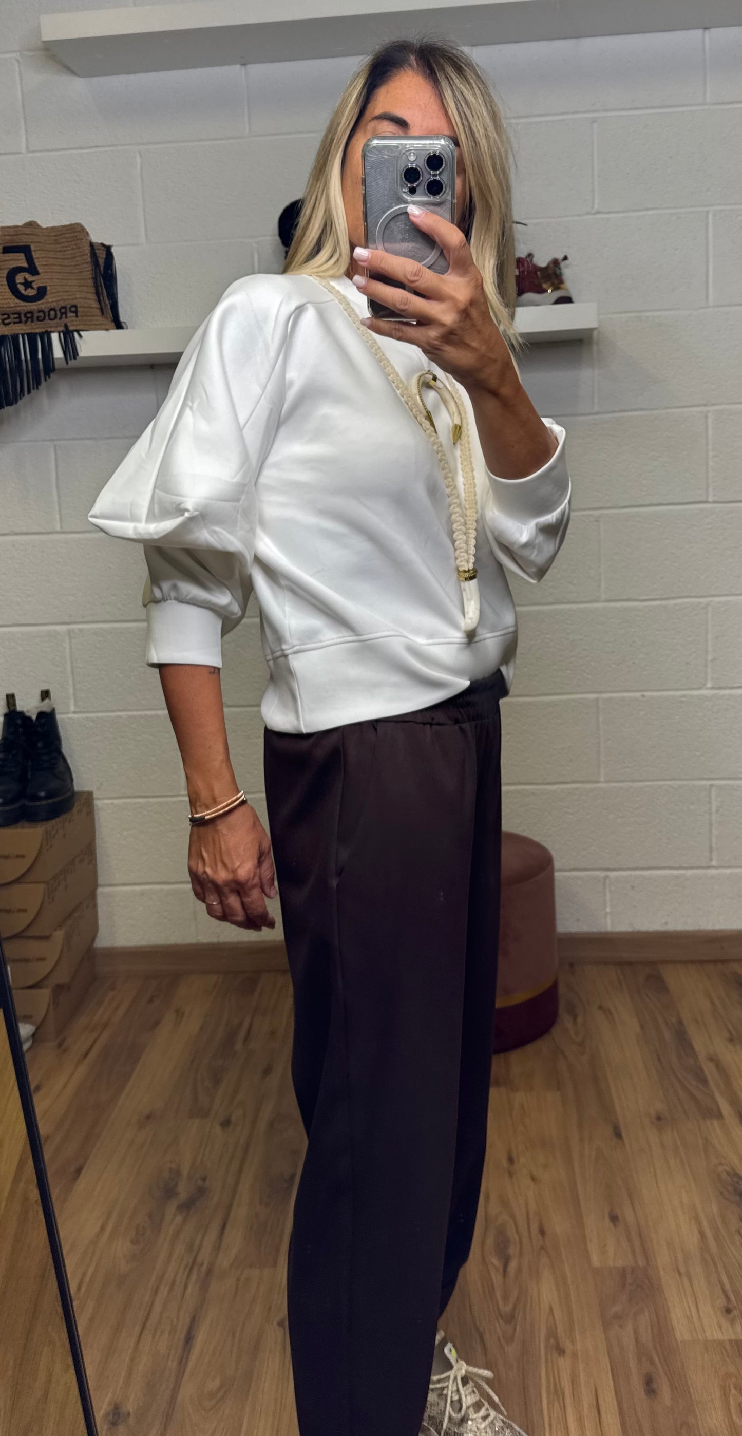 Mimietmama. Felpa slim bianca