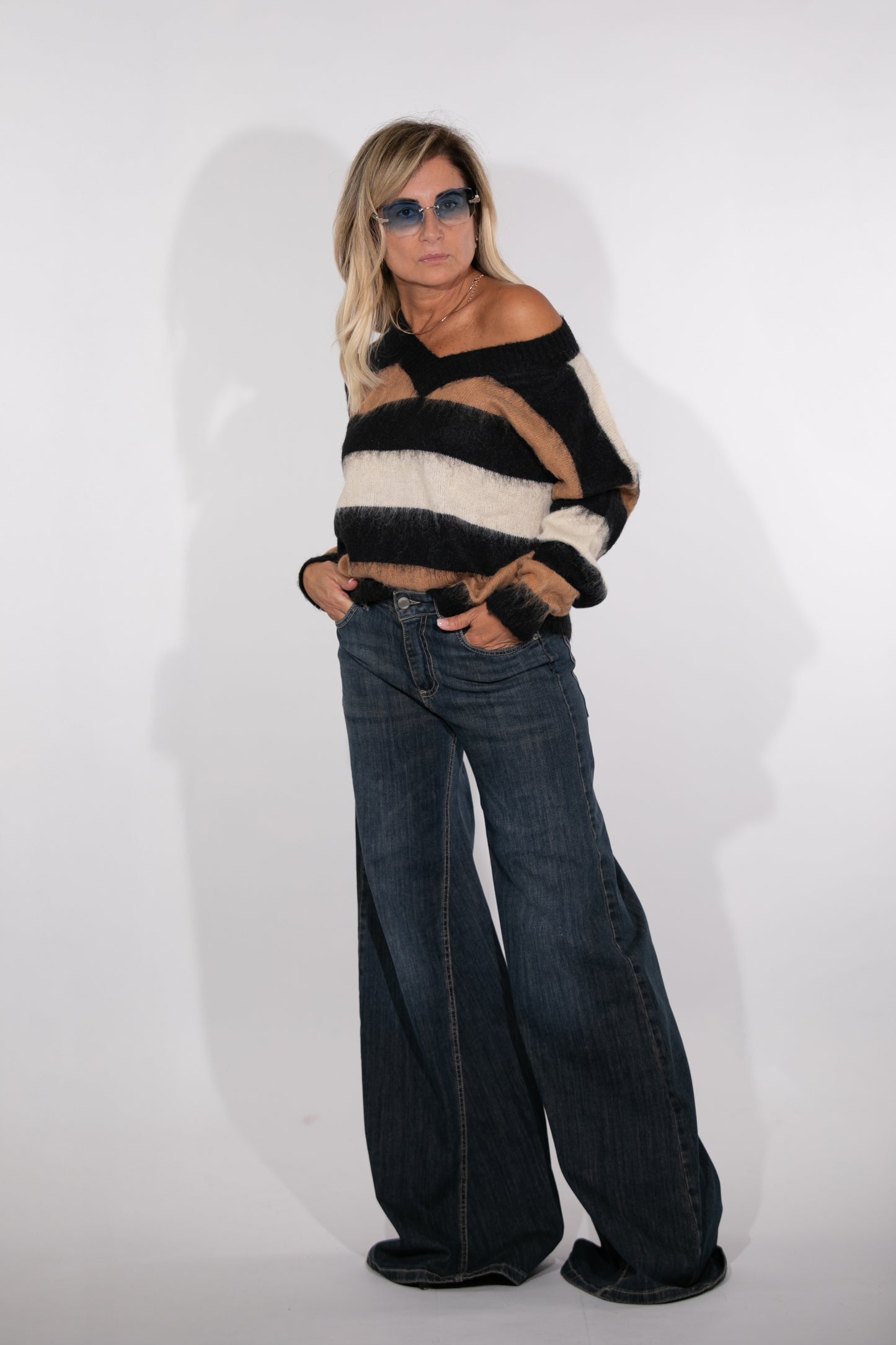 Le Streghe. Pull rigato