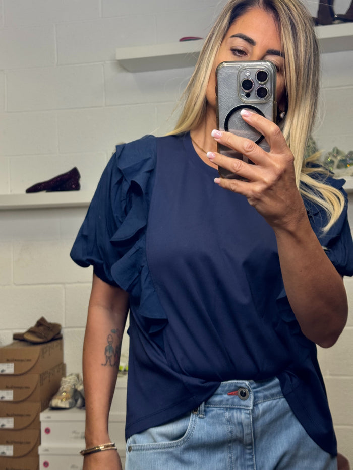 Emma Red. T/shirt over blu -50%