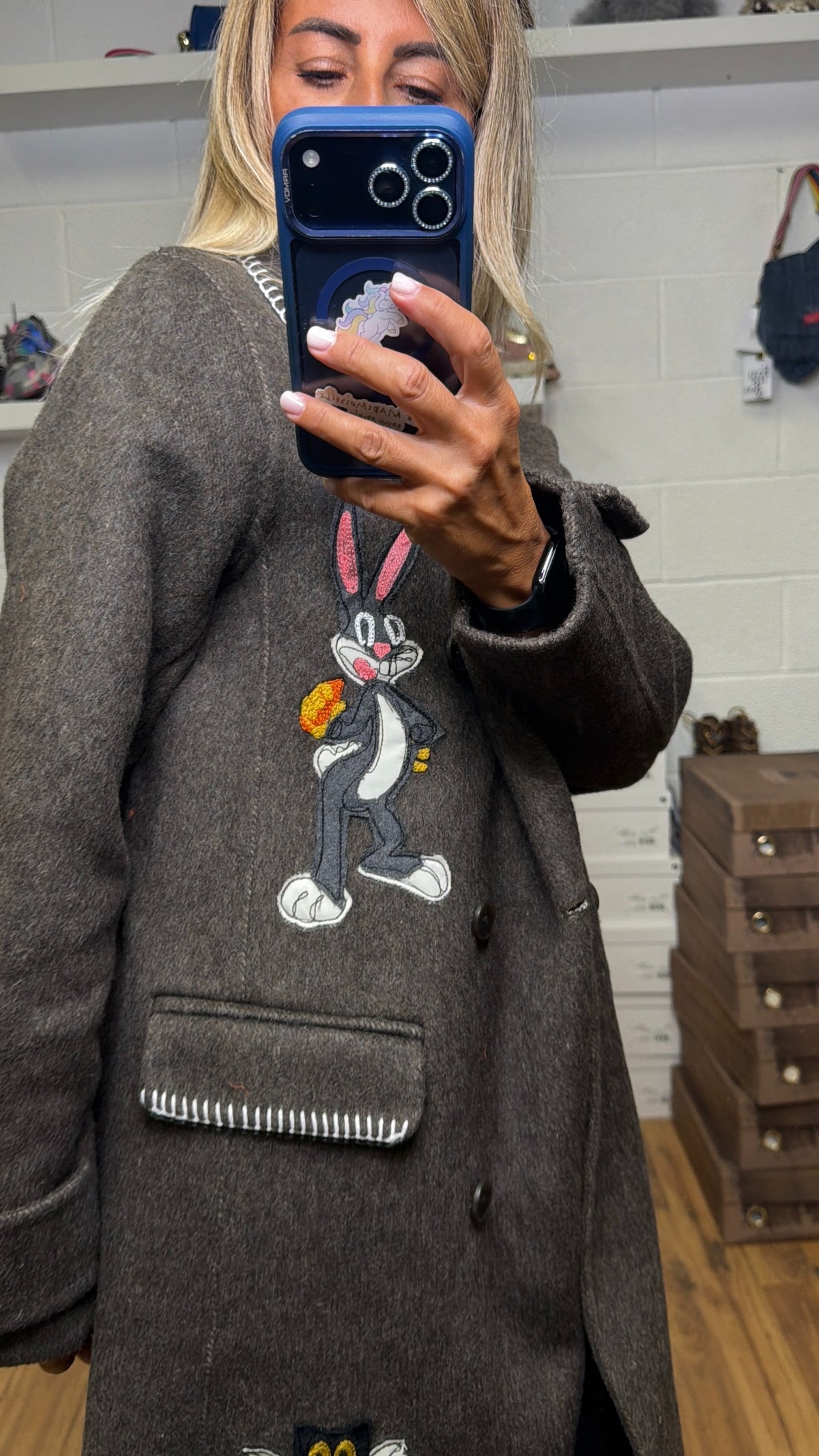 Front Street. Cappotto lungo ricamato