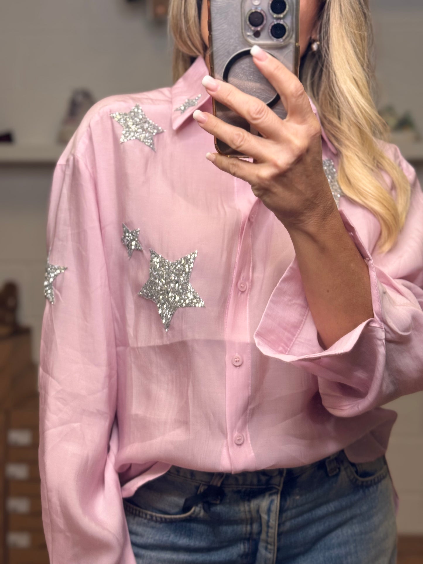 Mimi et mama . Camicia gioiello rosa