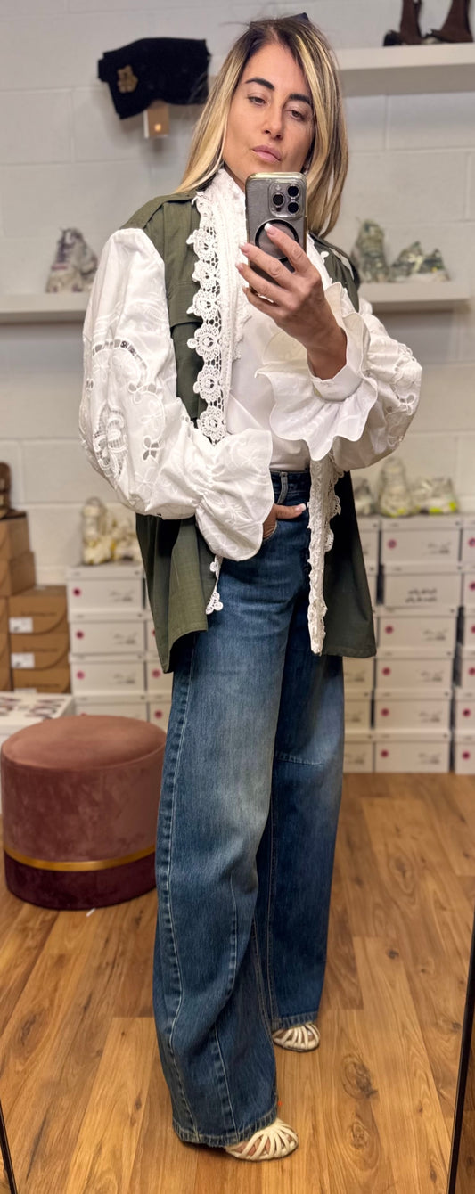 Front Street. Giacca con pizzo sangallo