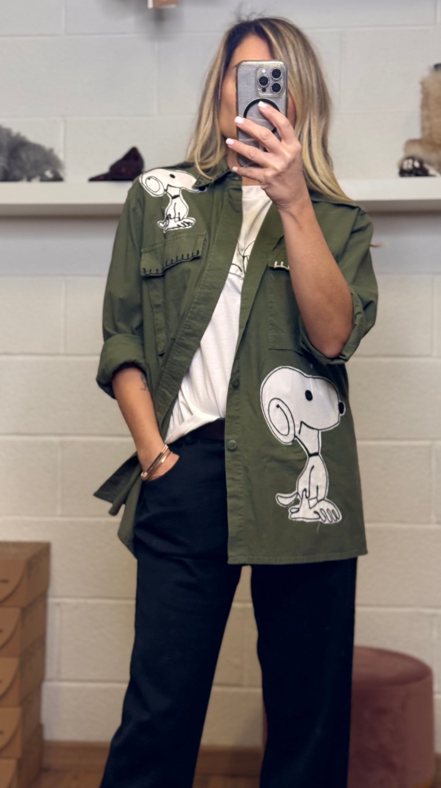 Dixie. Giacca camicia con snoopy