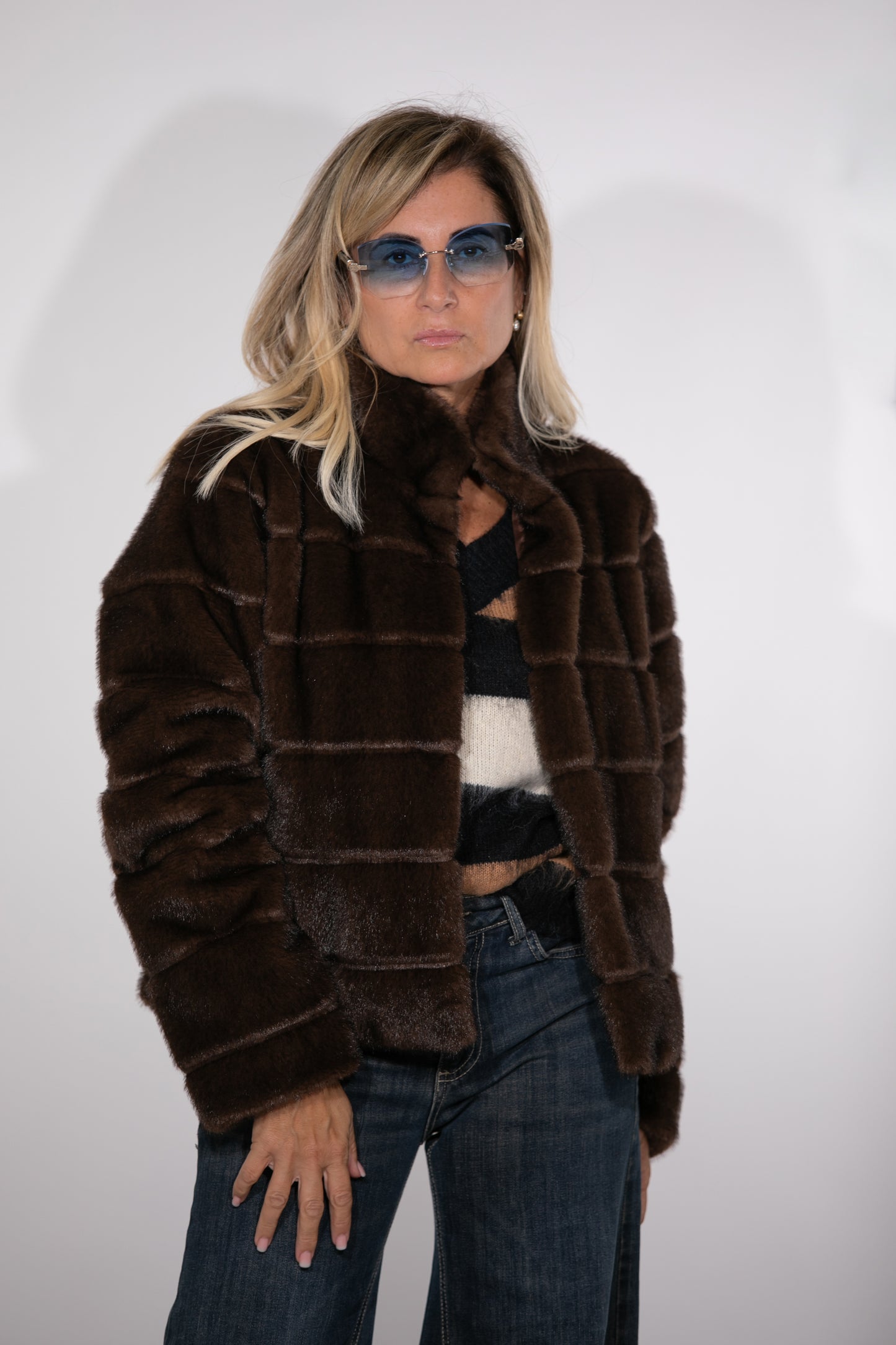 Le Streghe. Eco pelliccia cioccolato soft touch