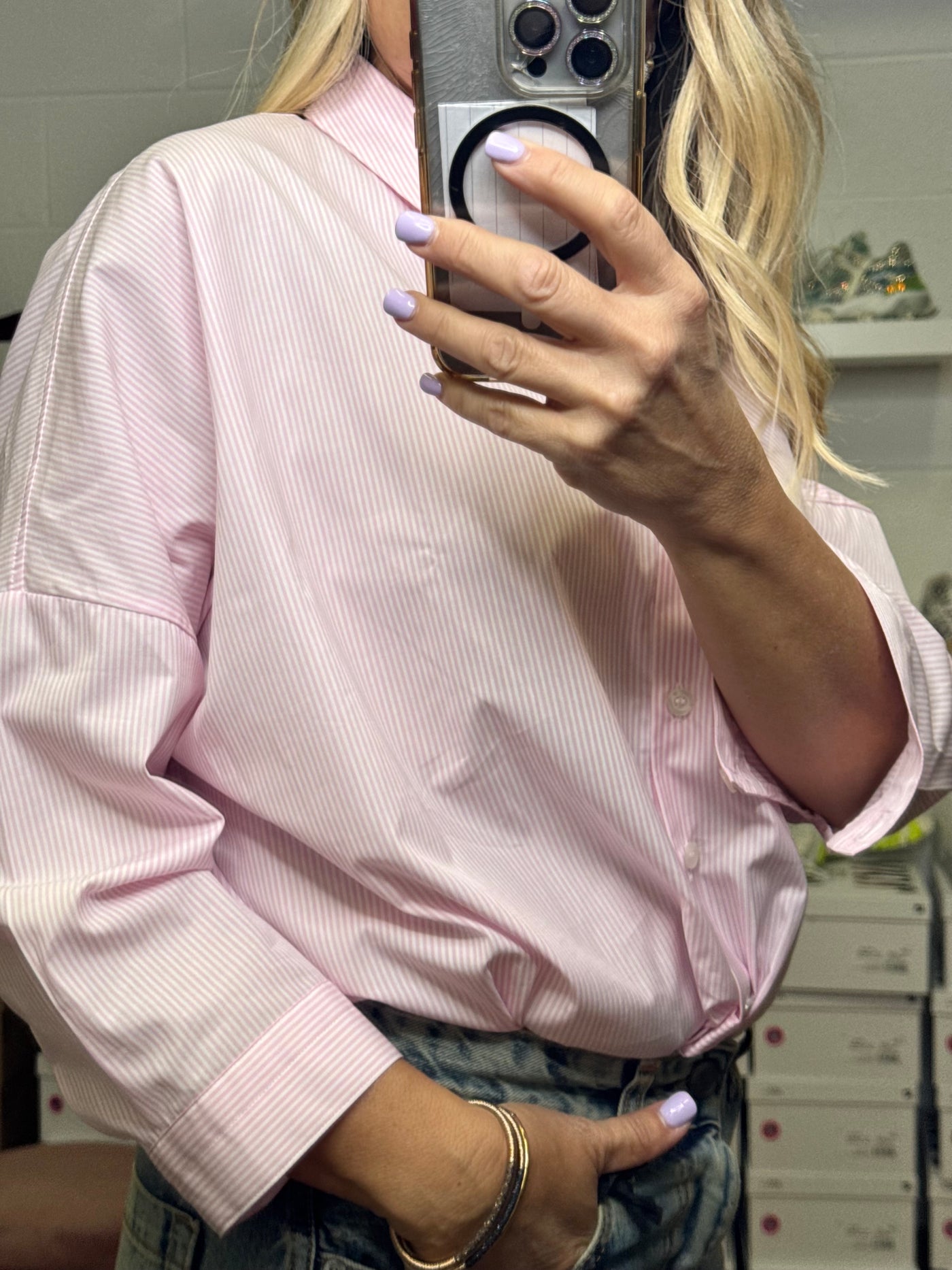GMF.Camicia over a righe rosa-50%