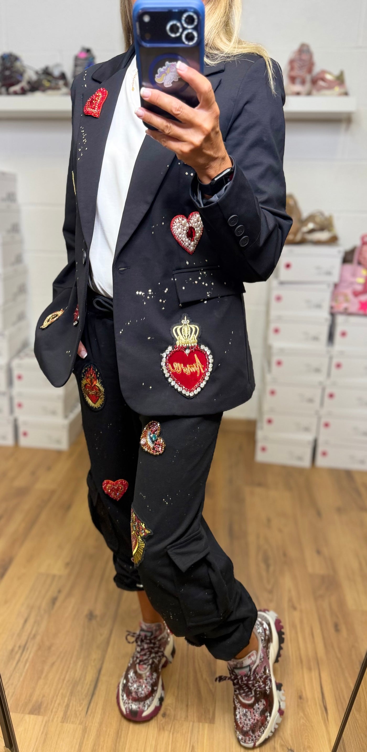 Abpink. Blazer cuore rosso