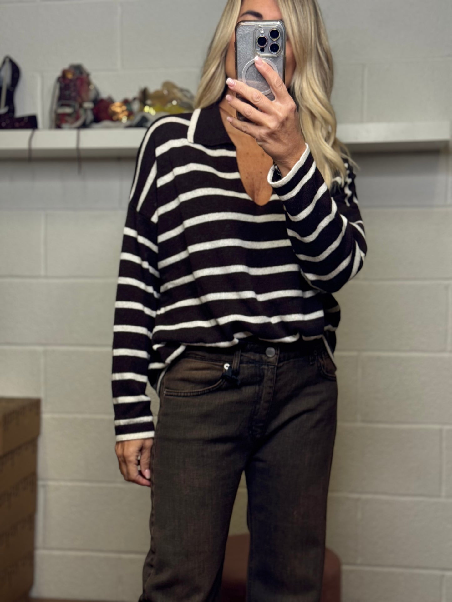 Le Streghe. Pull polo cioccolato