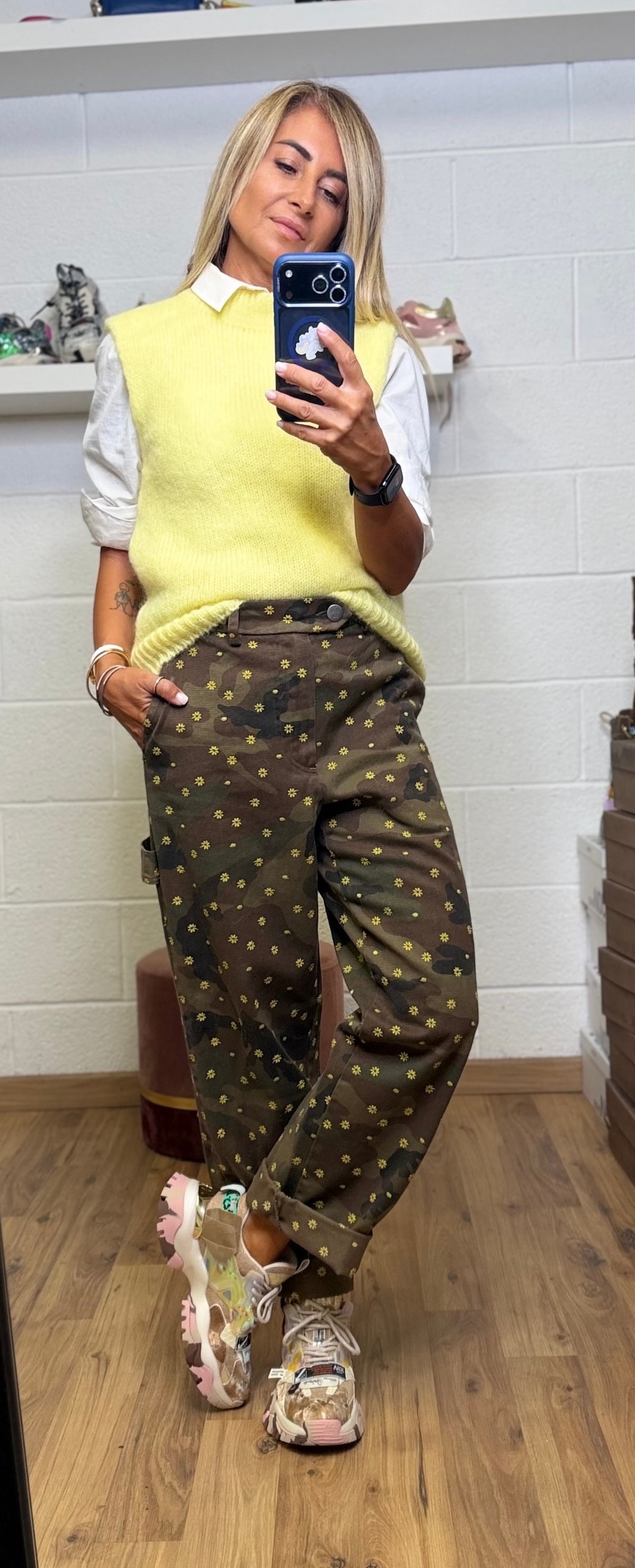 Maison crazy worker. Pantalone Worker Camouflage Ricamato