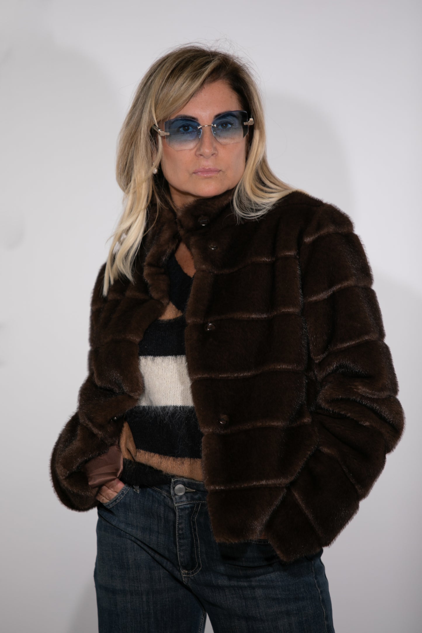 Le Streghe. Eco pelliccia cioccolato soft touch