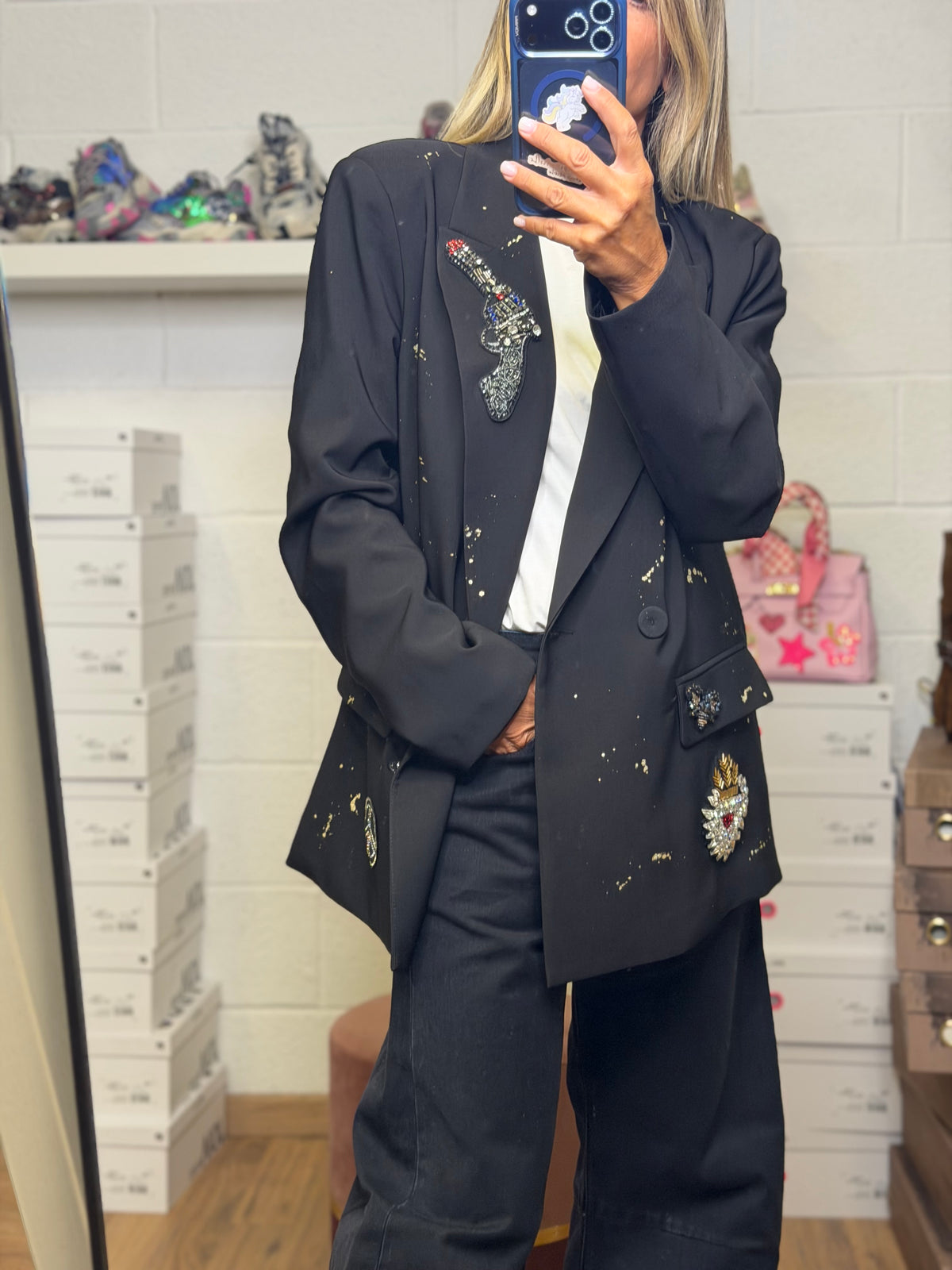Abpink.Blazer Oversize Patch Gioiello – Pezzo Unico