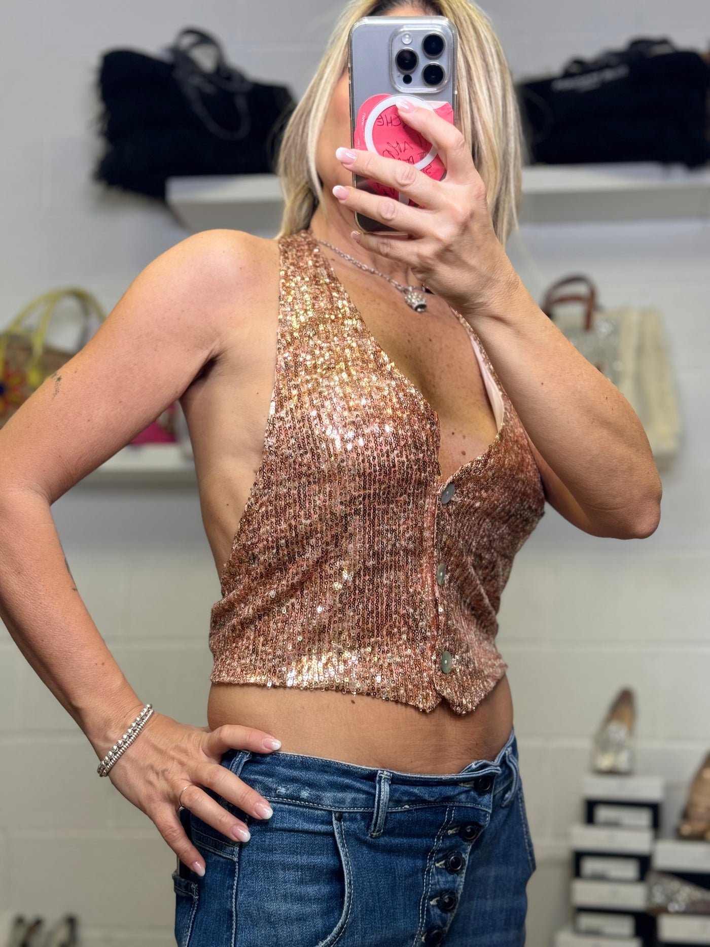 Brand unique. Top con paillette