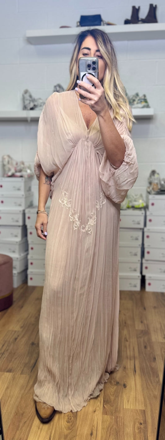 Front Street. Abito in viscosa cipria