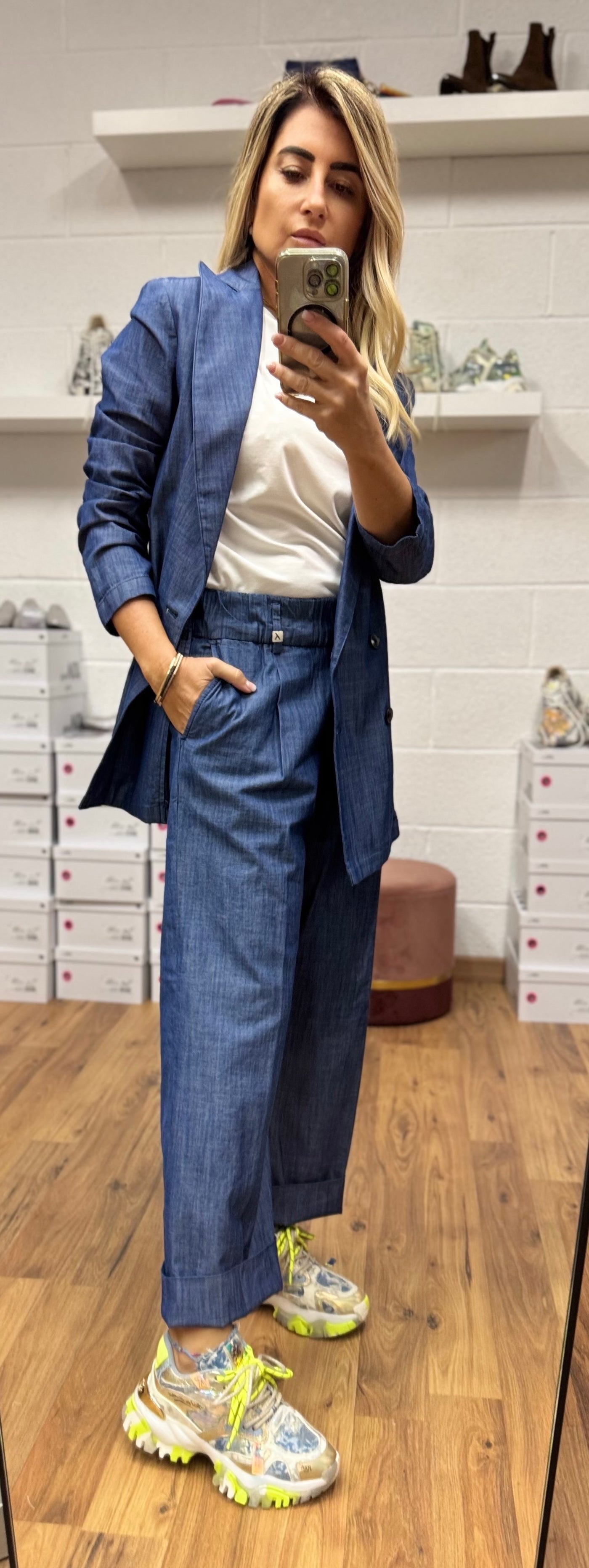 Myths. Blazer in chambray blu-50%