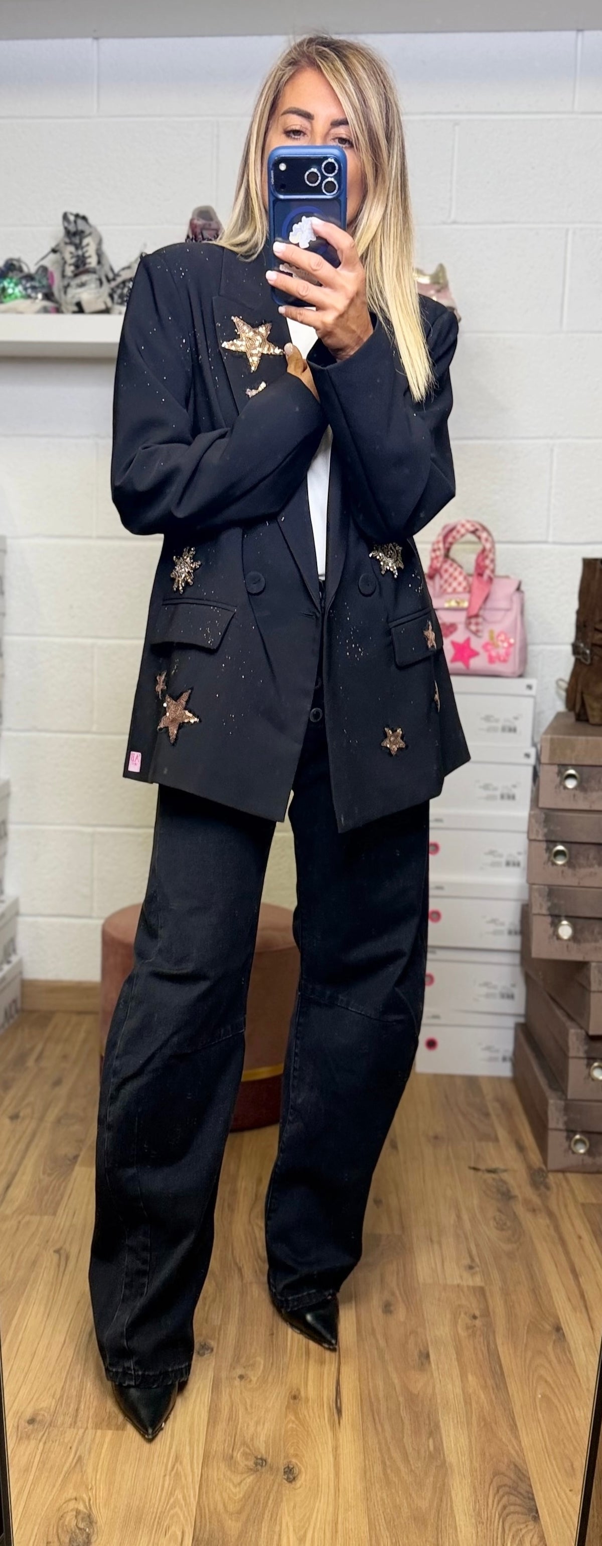 ABpink. Blazer Oversize Patch Gioiello – Pezzo Unico