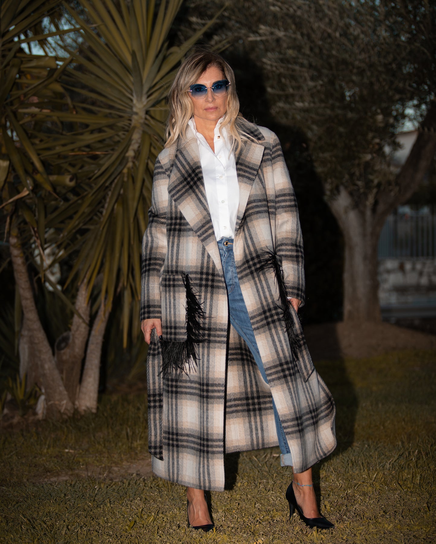 11loveisglamour. Cappotto check grigio