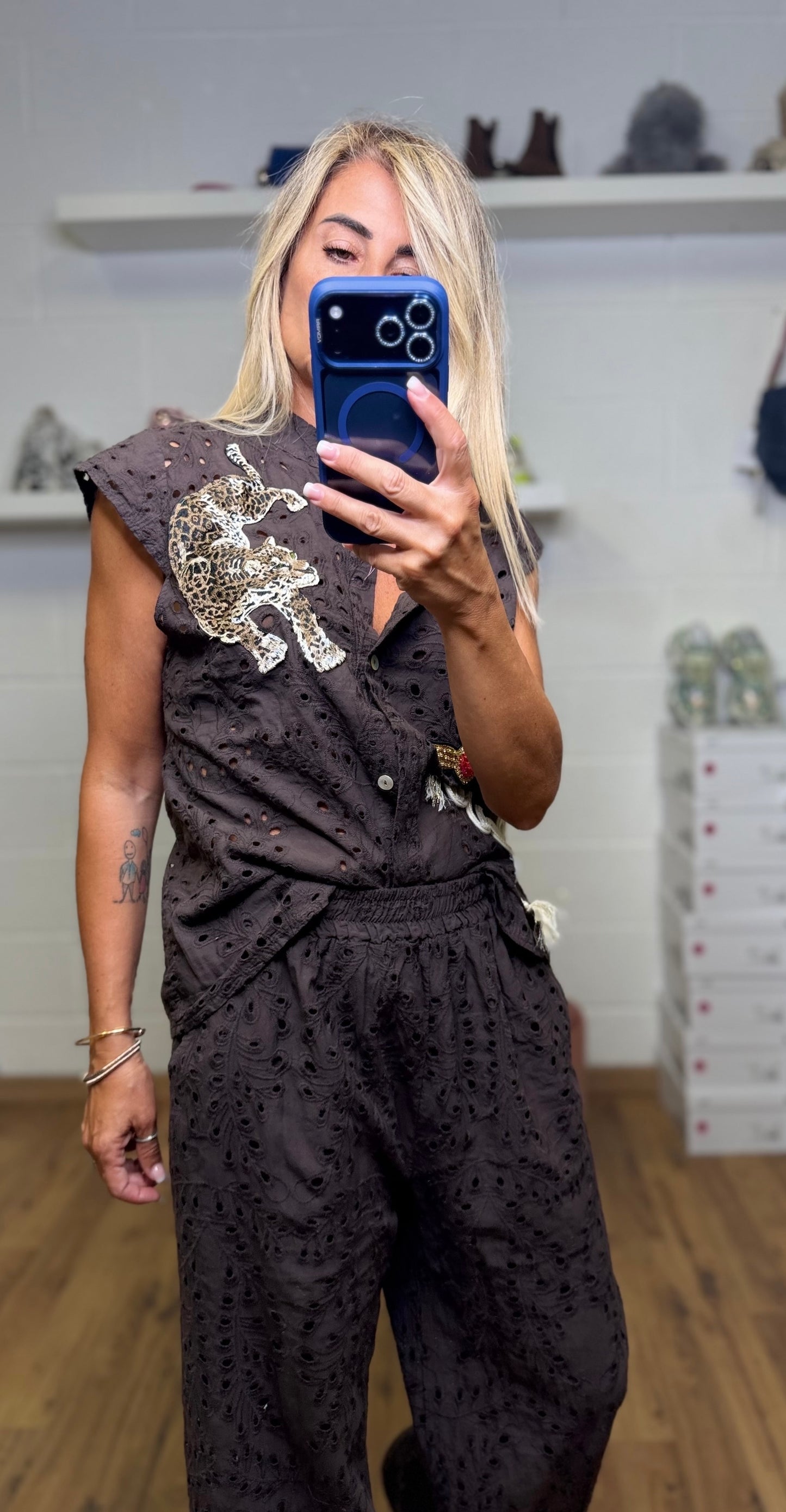 ABpink. Completo Sangallo Patch Couture – Cioccolato