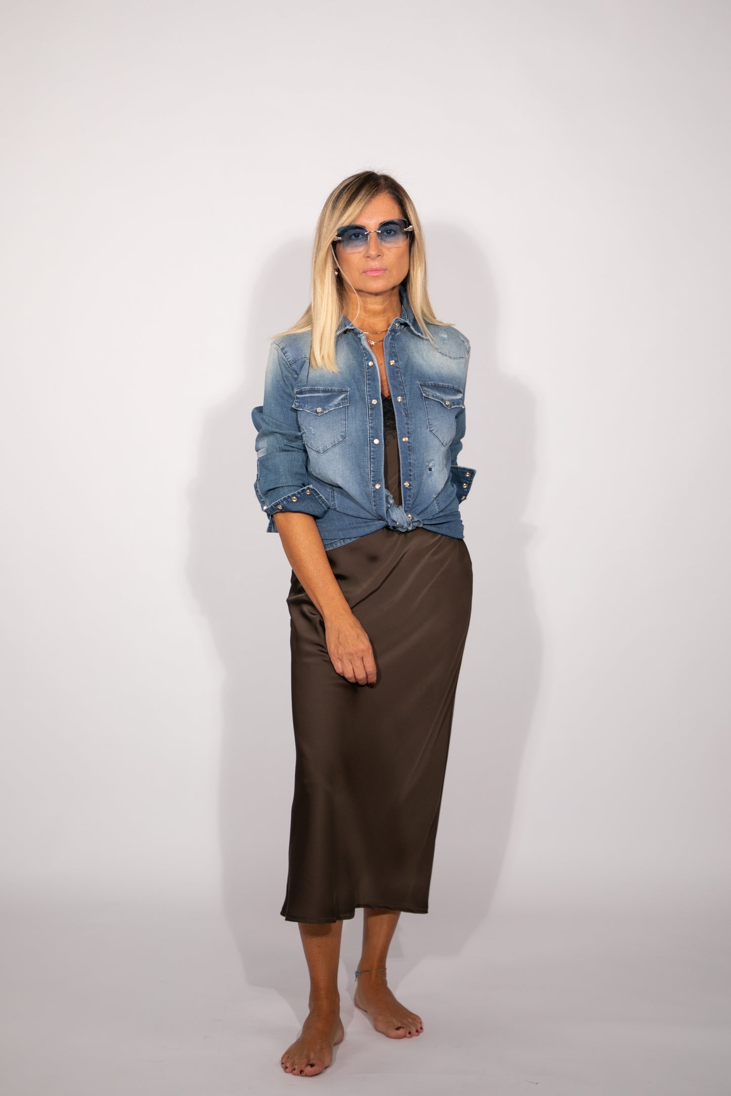 Db soul. Camicia denim con micro strappi