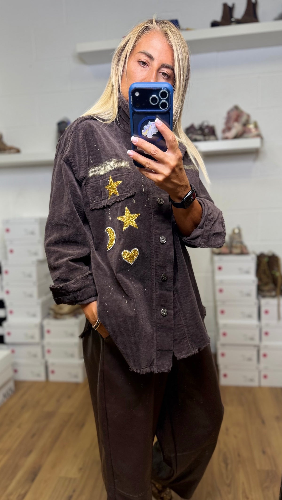 Abpink. Camicia over in velluto – Pezzo Unico