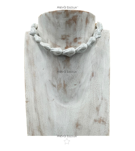 Aleva bijoux. Collana perle maiorca chiara