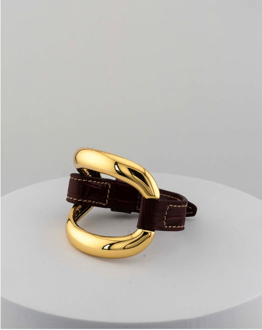 Marri Cortona. Bracciale alligator chocolate