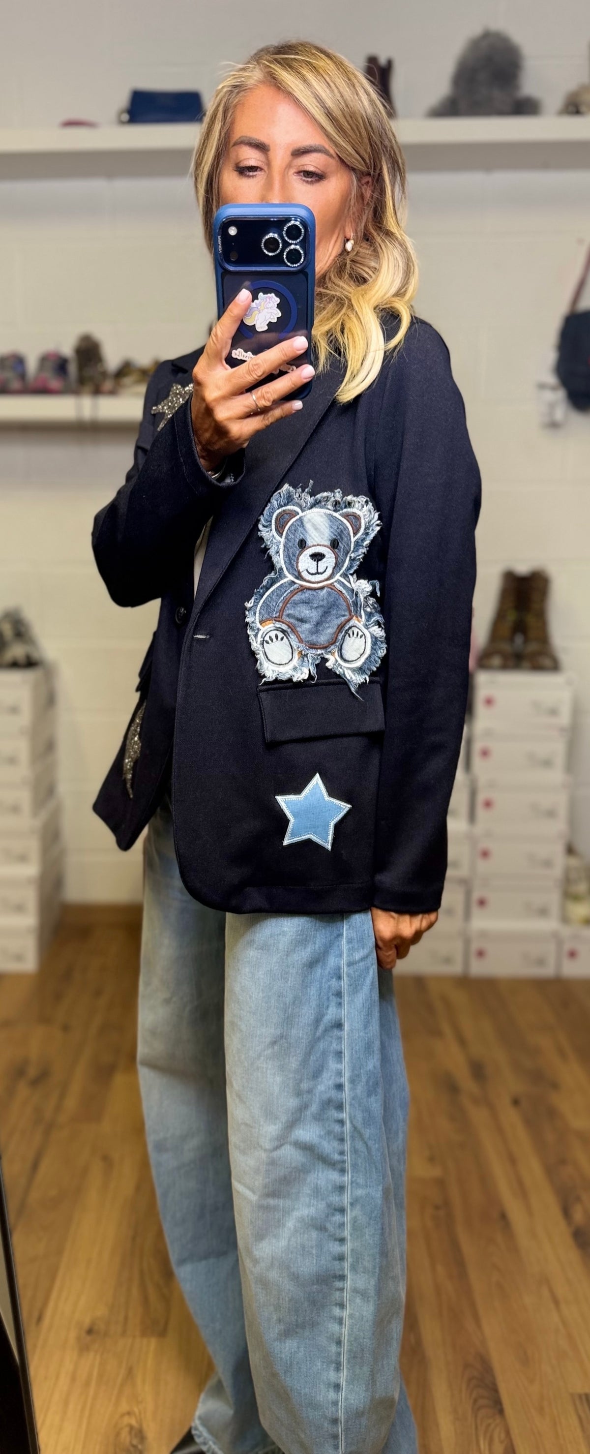 Abpink. Blazer blu con applicazioni – Capo Unico