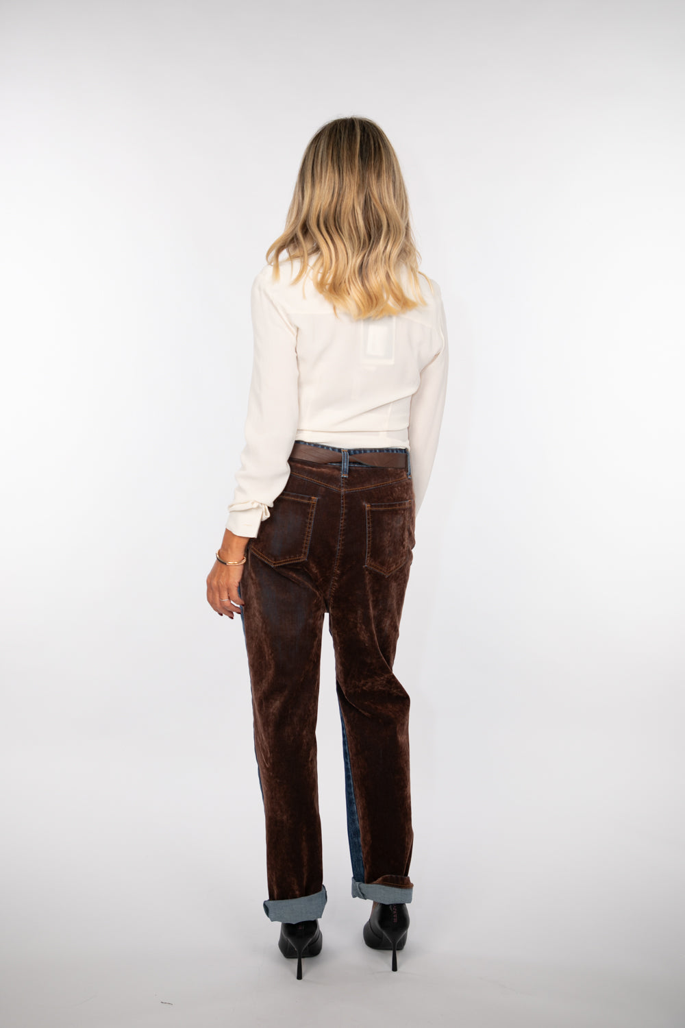 Le Streghe. Denim con velluto cioccolato-60%