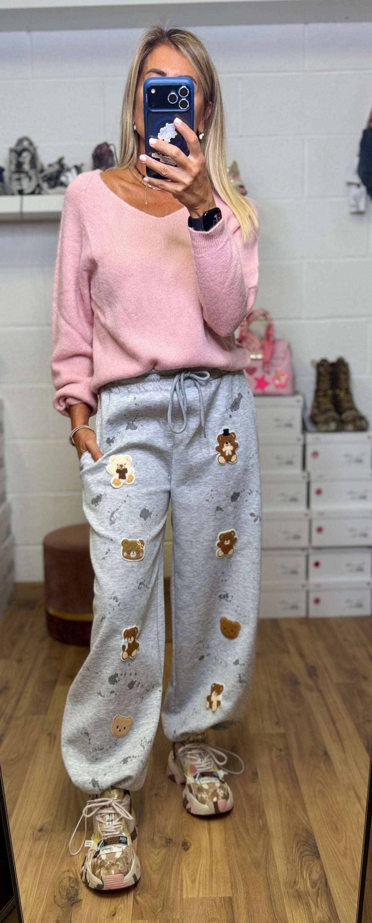 Abpink. Pantalone jogger teddy