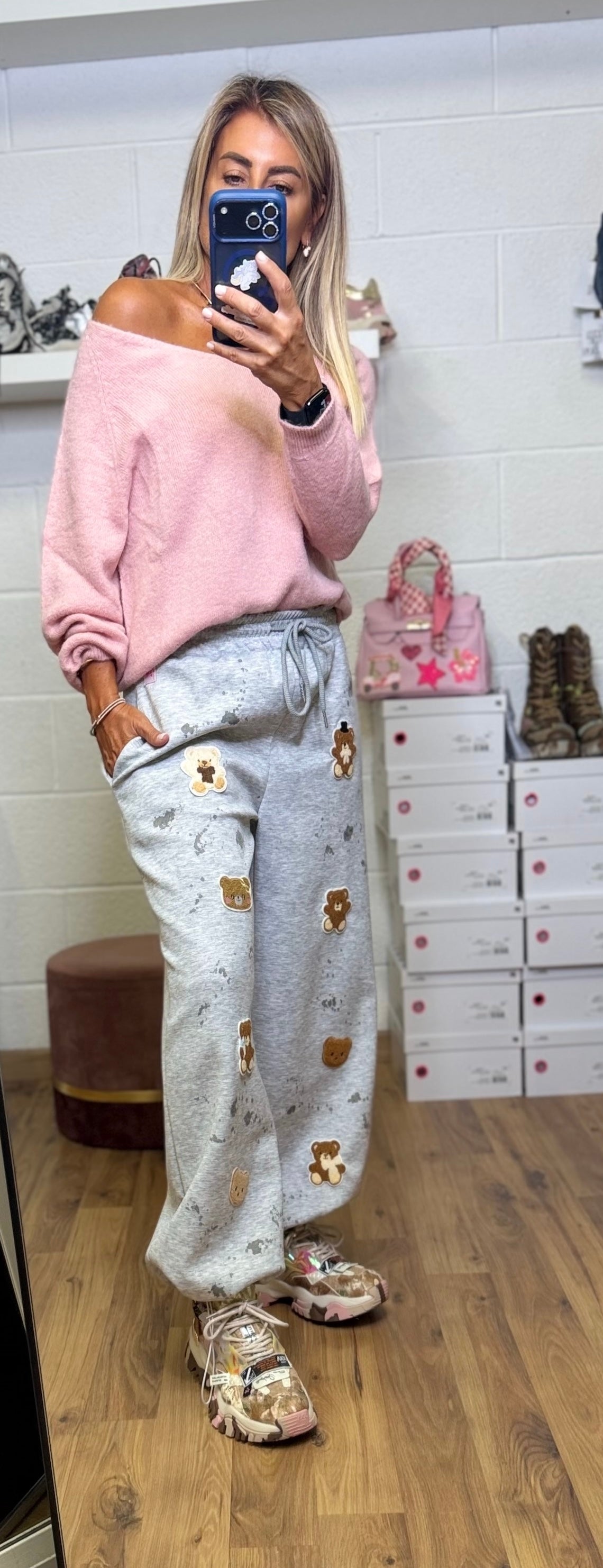 Abpink. Pantalone jogger teddy