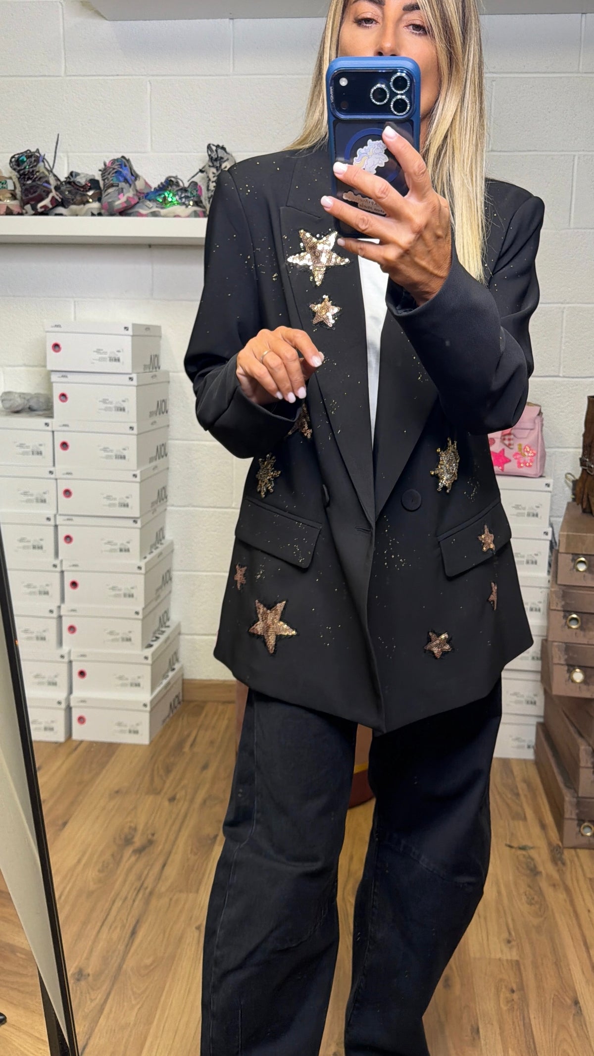 ABpink. Blazer Oversize Patch Gioiello – Pezzo Unico