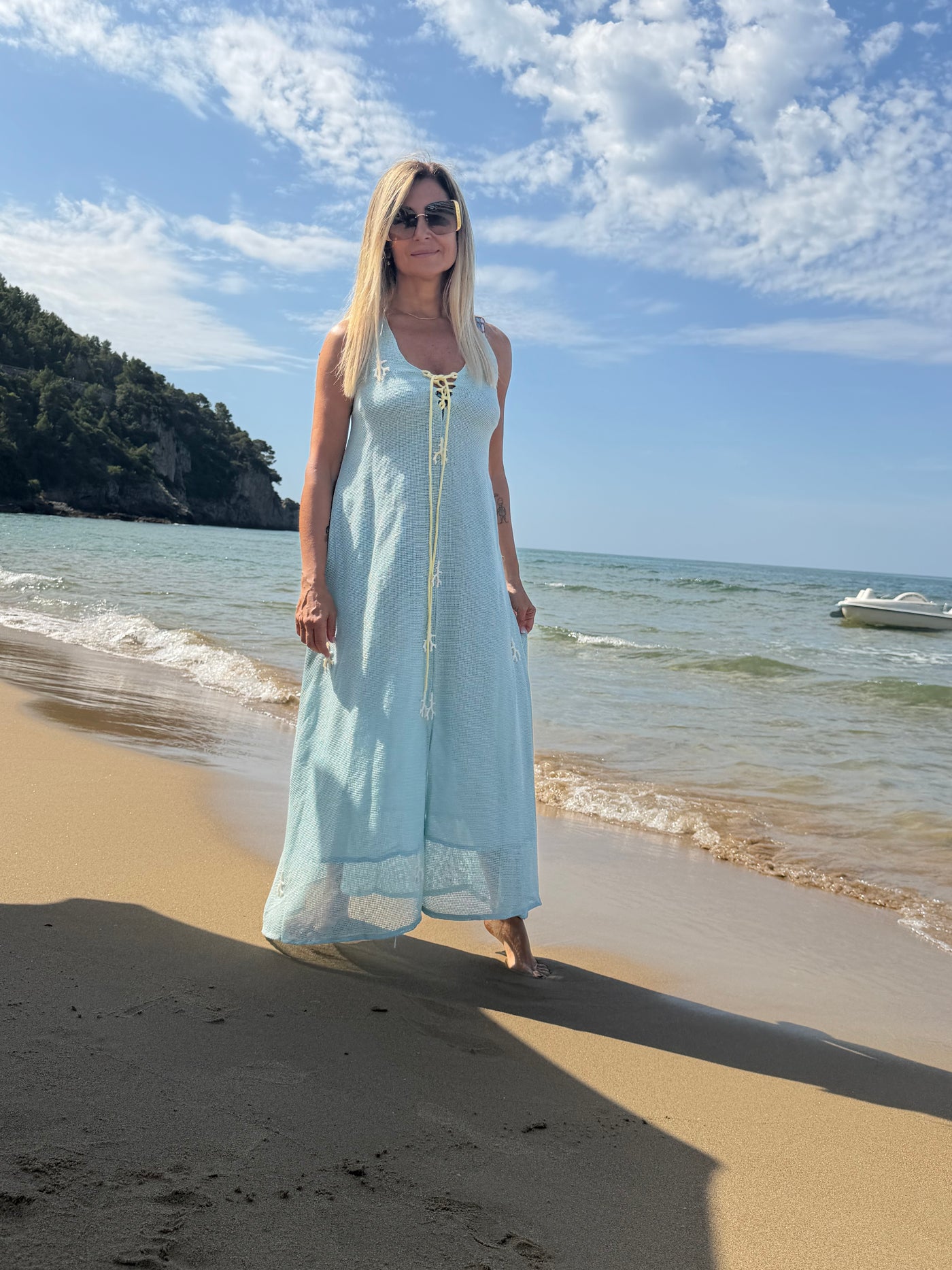 Be Sunset. Abito corallo verde acqua-50%