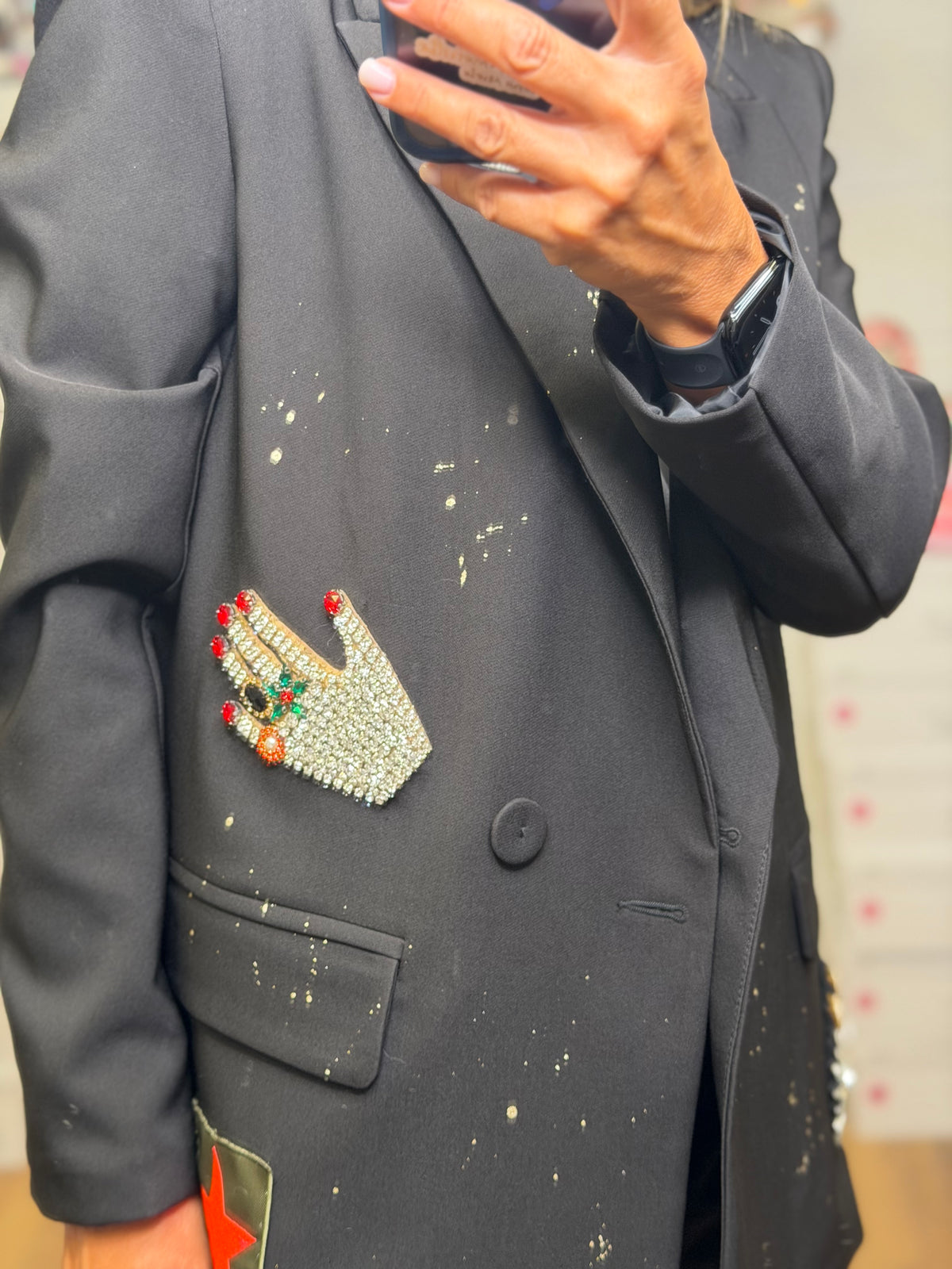 Abpink. Blazer Oversize Patch Gioiello – Pezzo Unico